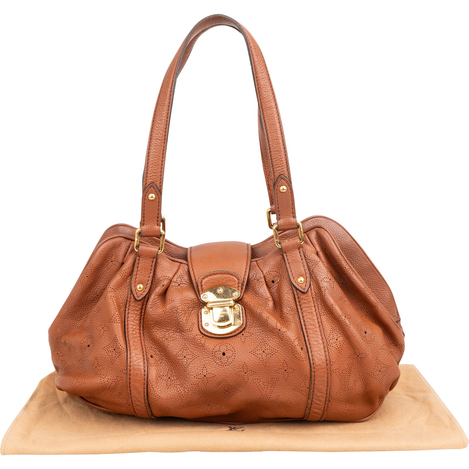 Louis Vuitton Brown Mahina Leather Lunar PM Shoulder Bag
