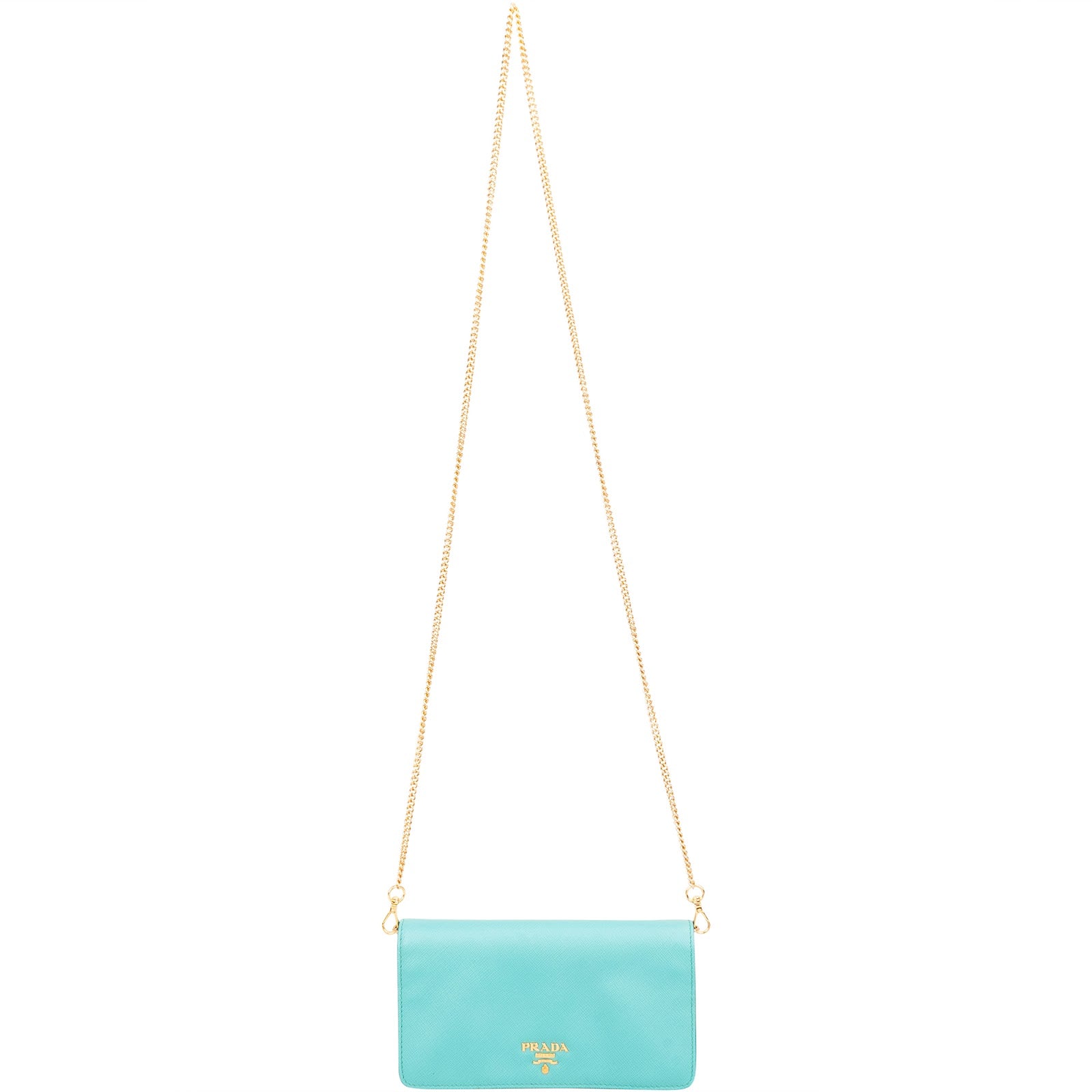 Prada Saffiano Leather Wallet On Chain