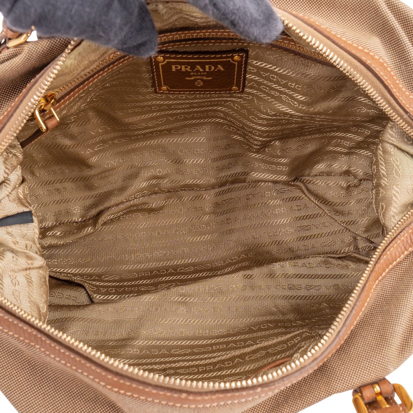 Prada – Emblem Jacquard Bauletto Schultertasche