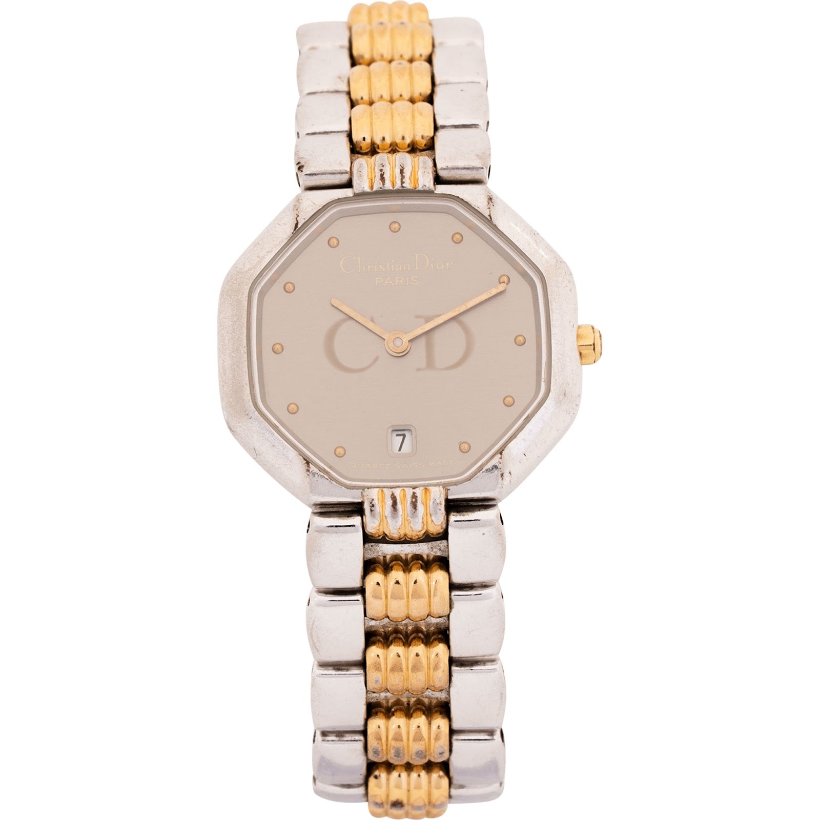 Christian Dior Bicolor Tone Octagon Damenuhr