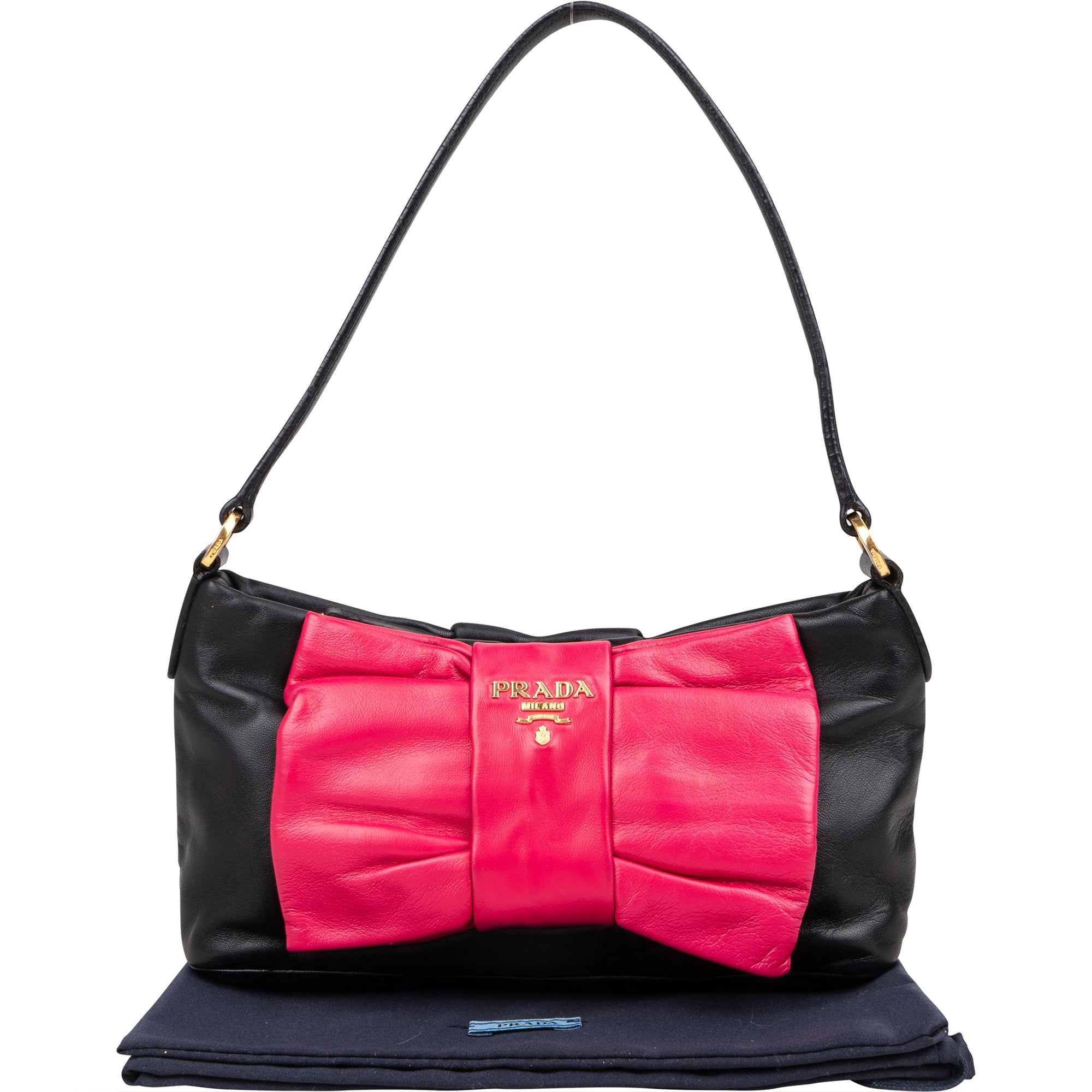 Prada Leather Pink Ribbon Mini Handbag