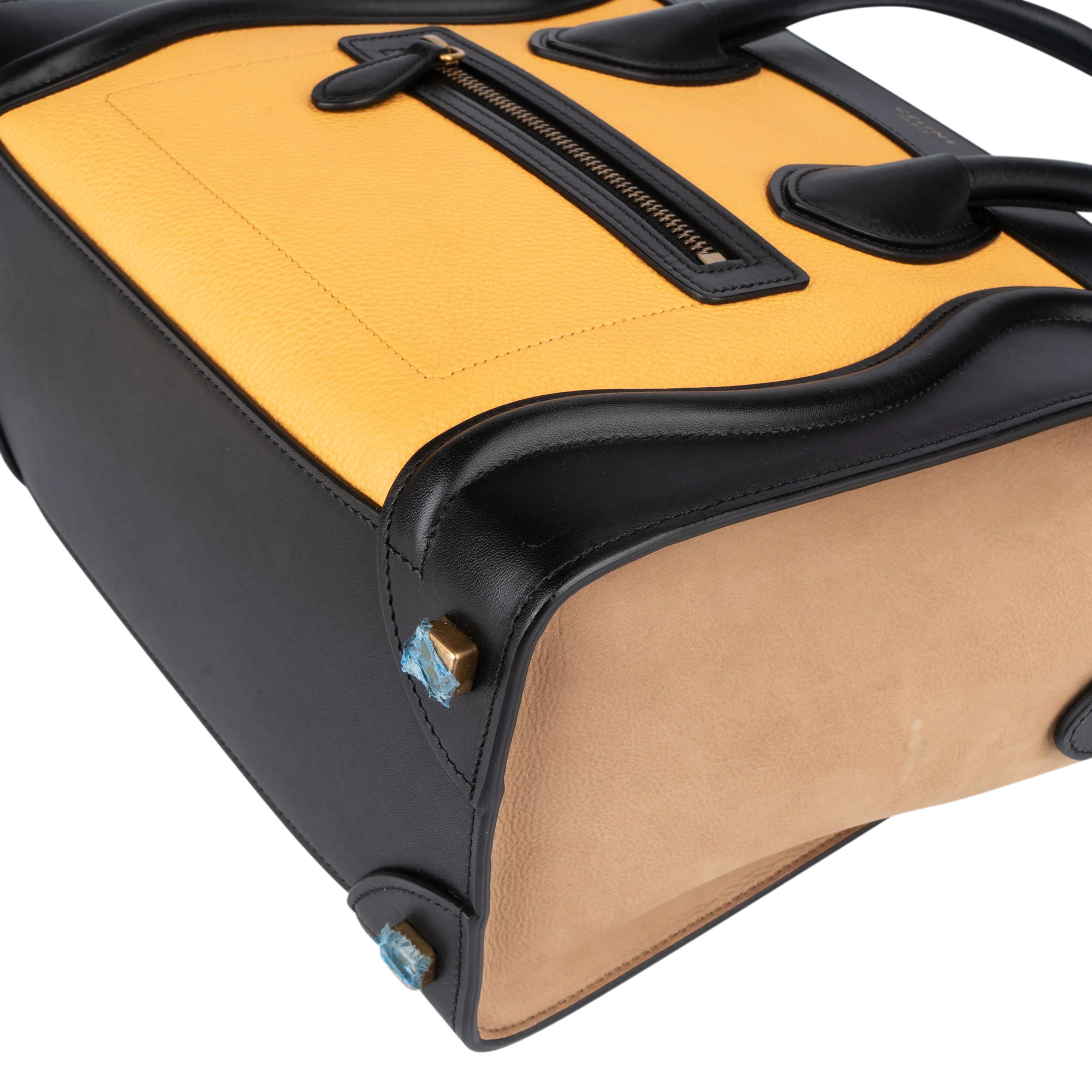 Céline Tricolor Leather Luggage Handbag