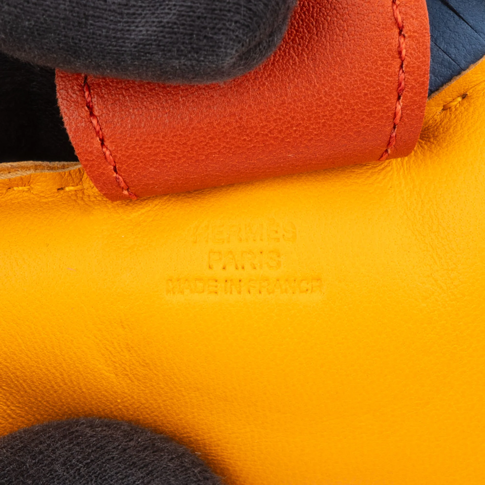 Hermès Tricolor Leather Rodeo MM Pendant