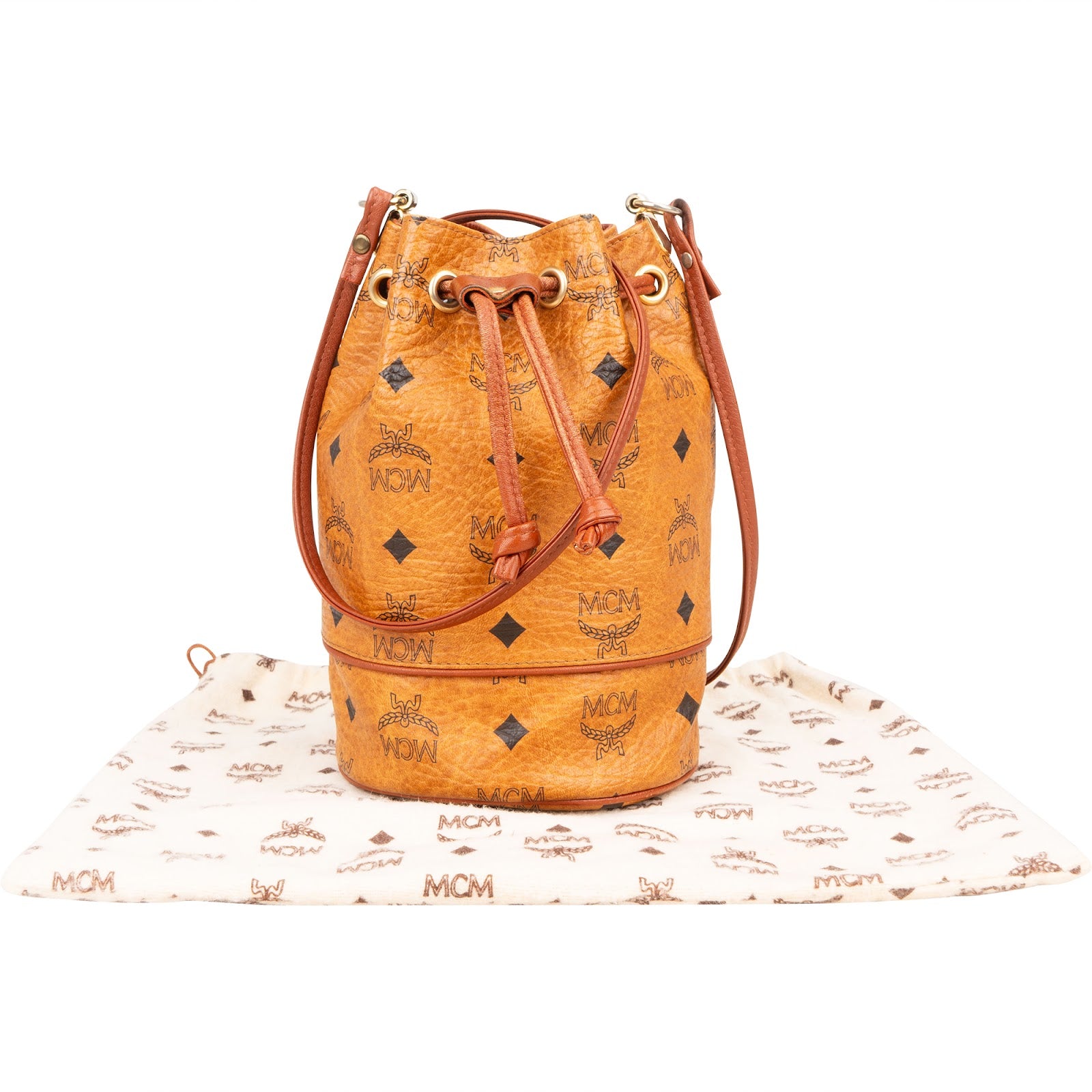 MCM Monogram Visetos Mini Drawstring Bucket
