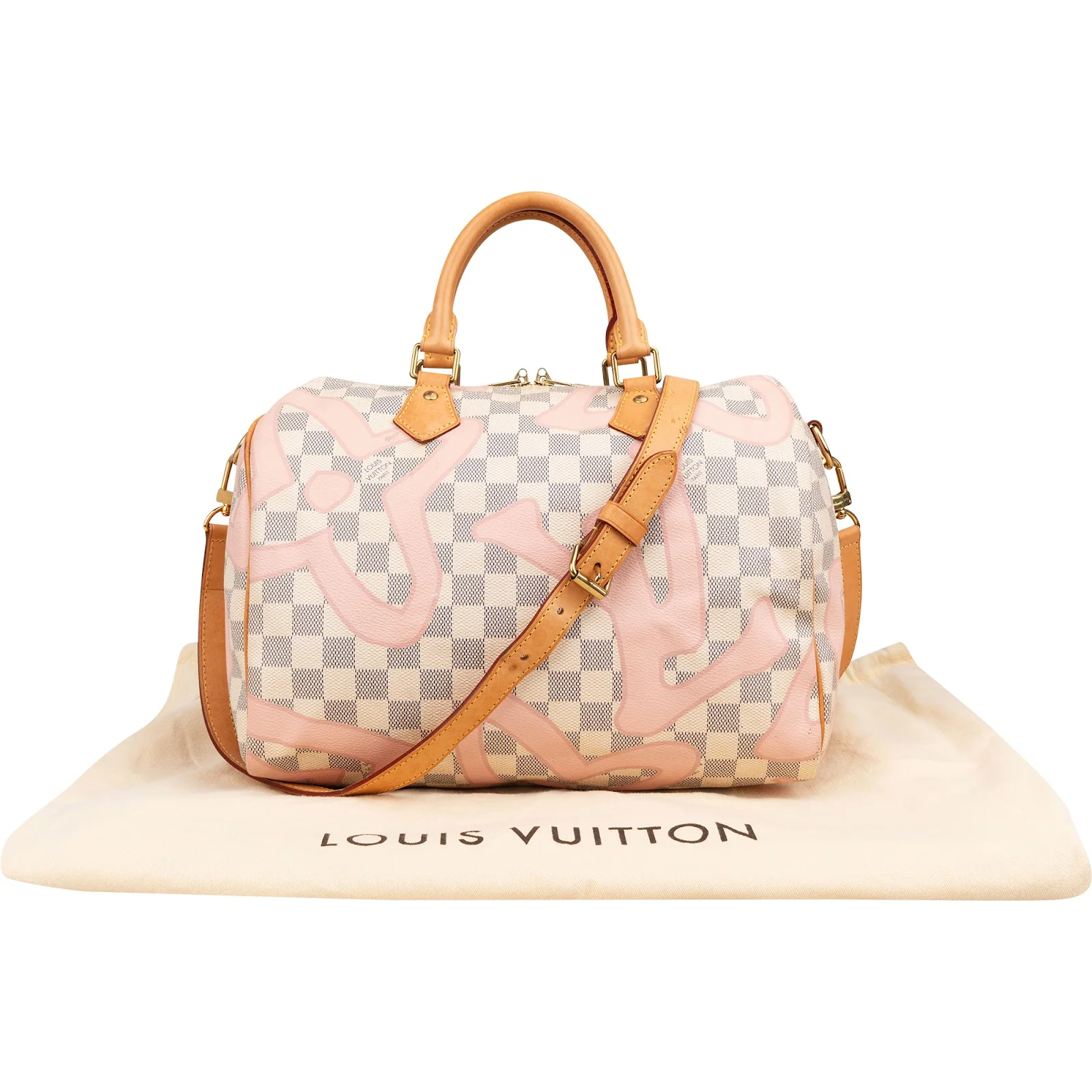 Louis Vuitton Monogram Damier Azur Tahitiene Speedy 30 Bandoulière Handbag
