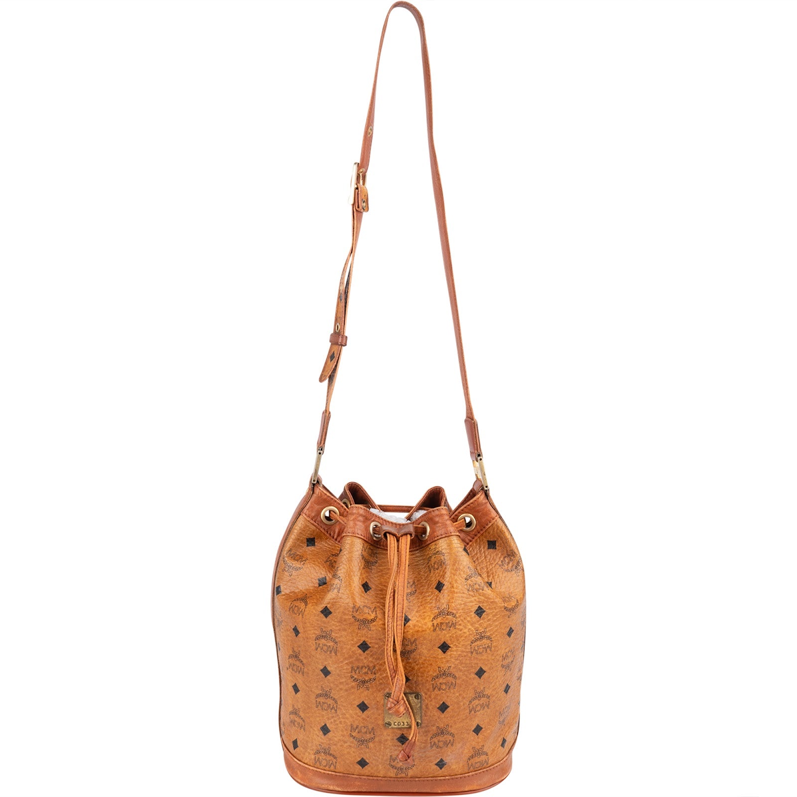 MCM Monogram Visetos Drawstring Bucket