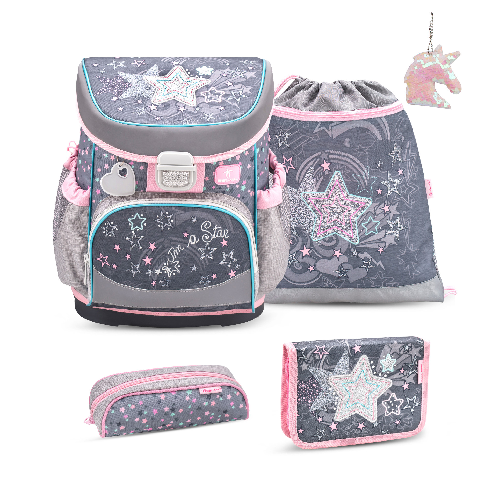 Mini-Fit Shine like a Star Schulranzen Set 5-teilig mit GRATIS Schlüsselanhänger