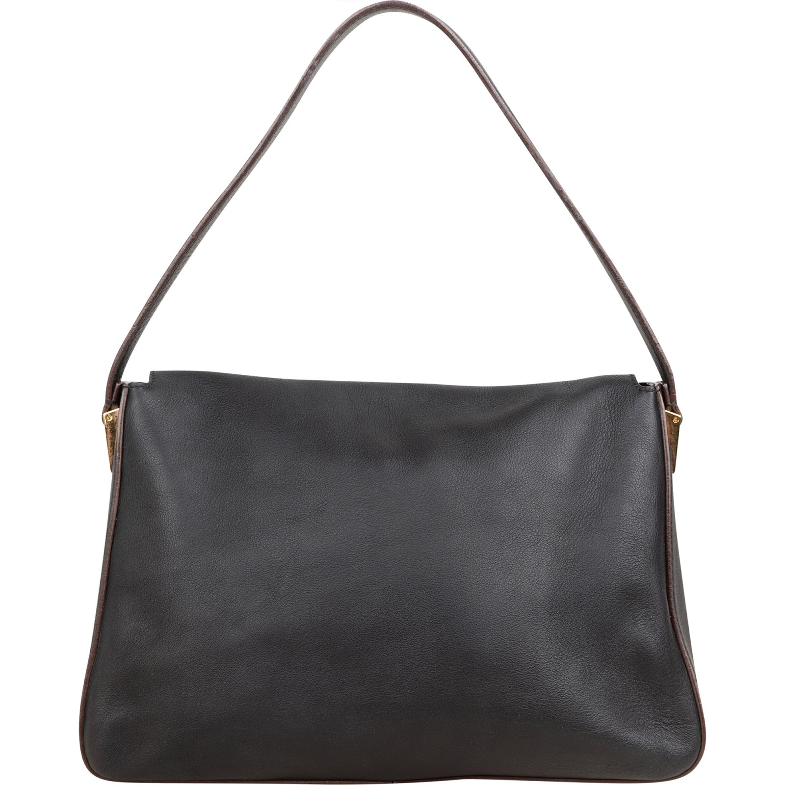 Fendi Black Leather Mamma Baguette Shoulder Bag