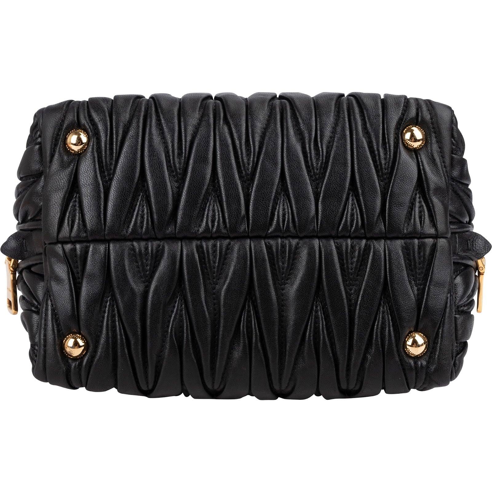 Miu Miu Black Matelassé Nappa Leather Handbag