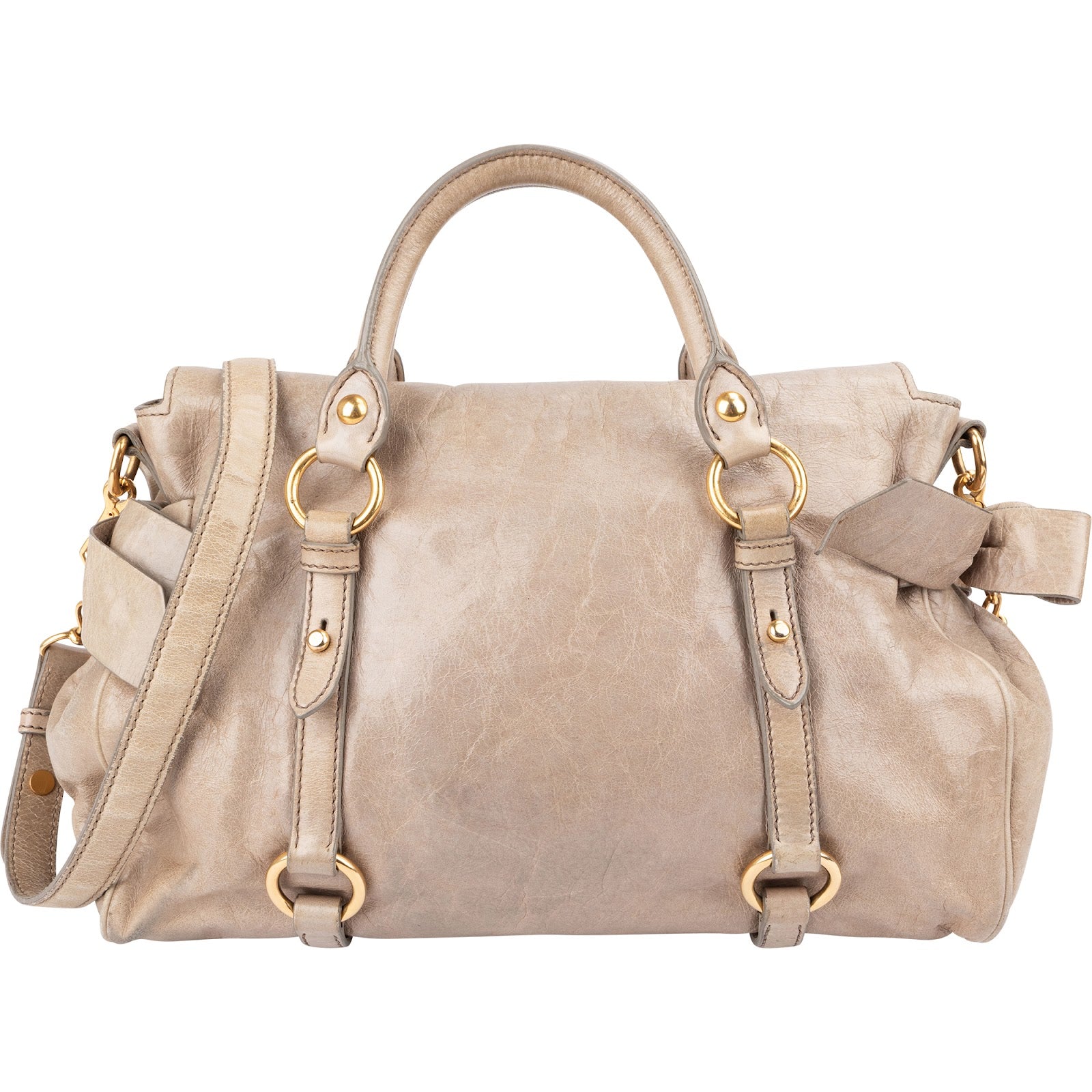 Miu Miu – Vitello Lux leren schoudertas met strik