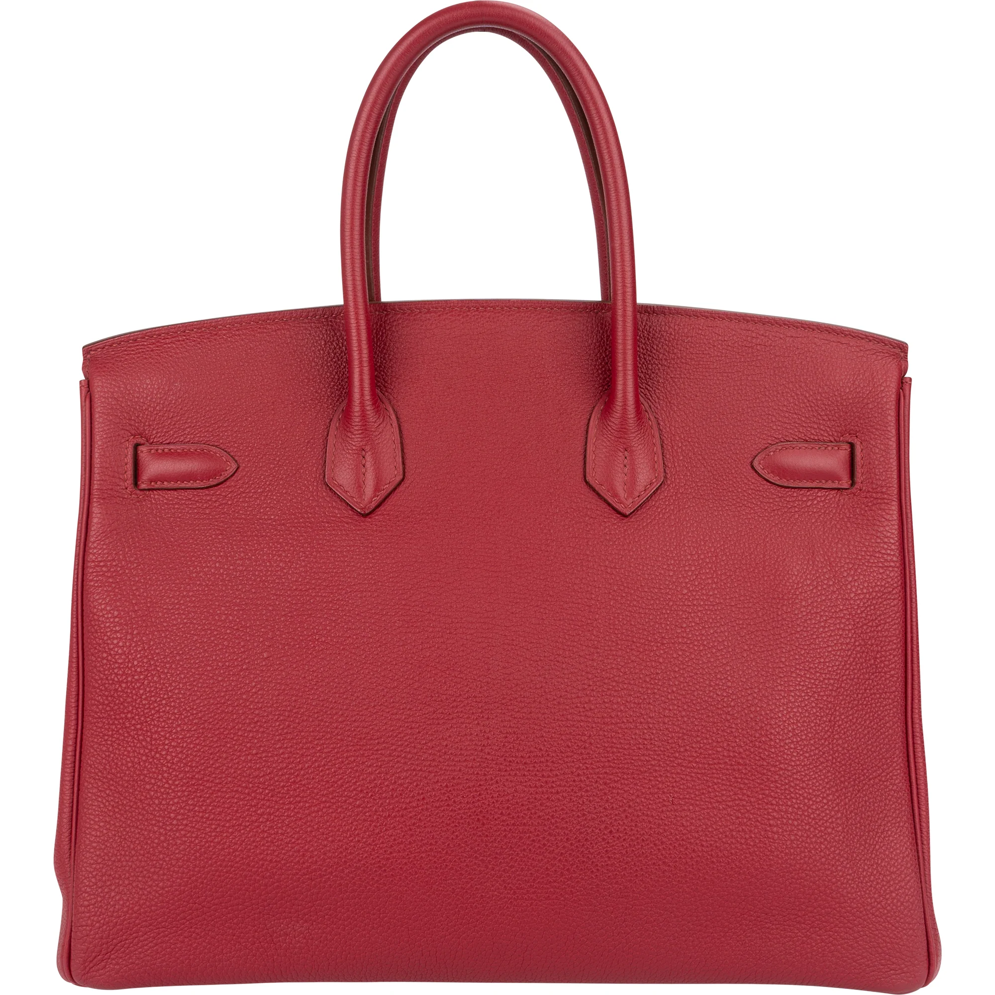Hermès Clemence Leather Palladium Rouge H Birkin 35 Handbag
