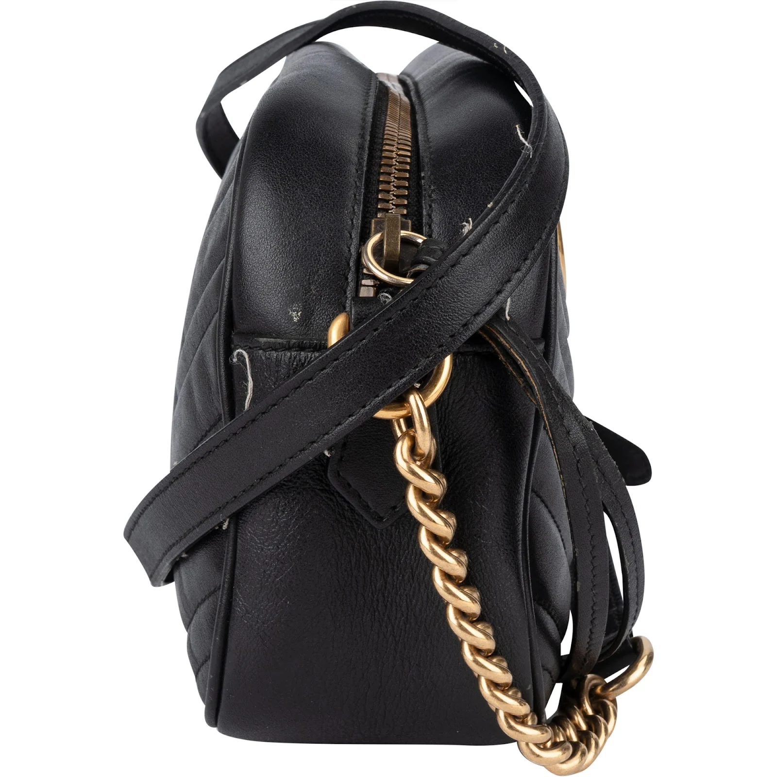 Gucci Quilted Leather GG Marmont Crossbody Bag