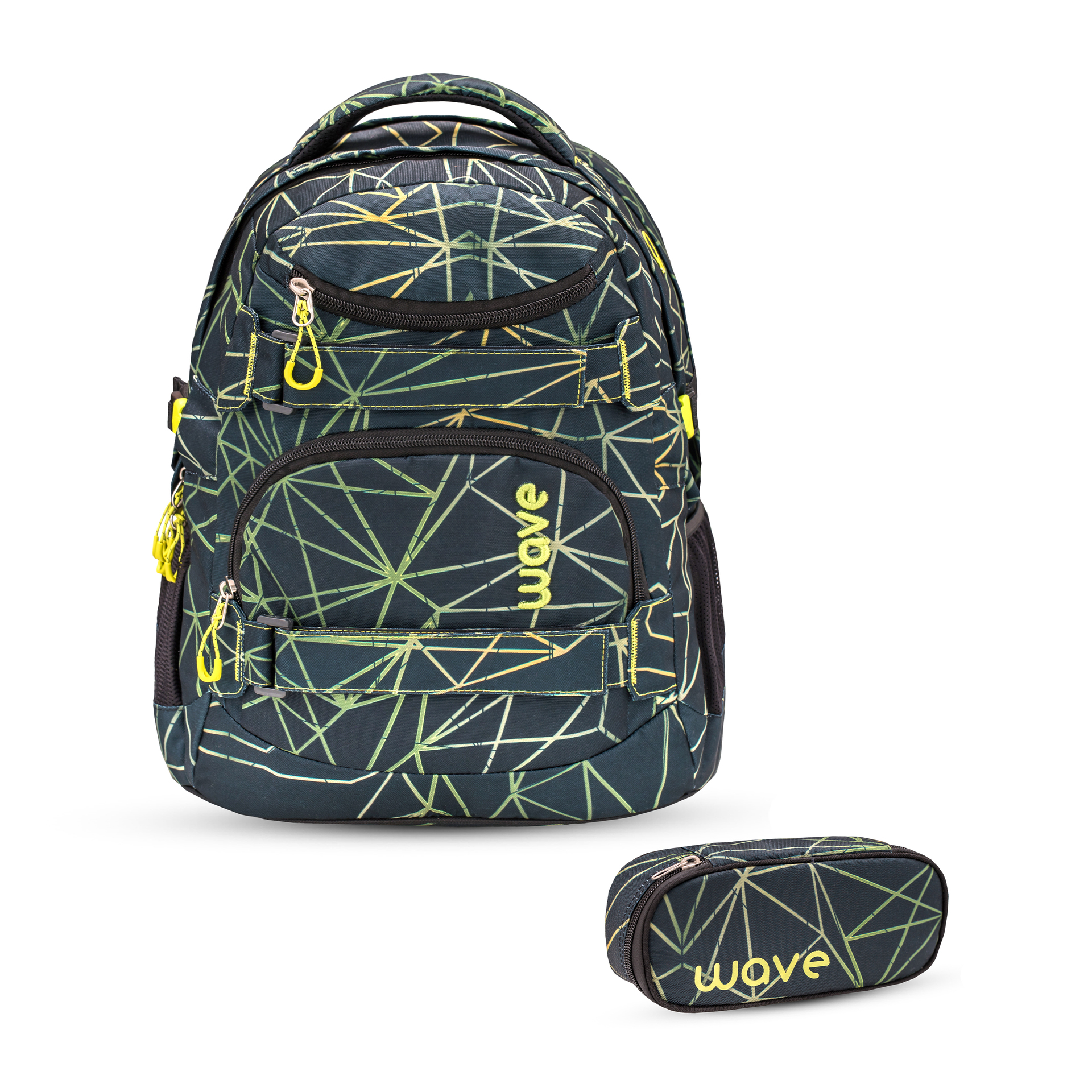 Wave Infinity Schulrucksack Set 2 tlg. "Stripes Green"