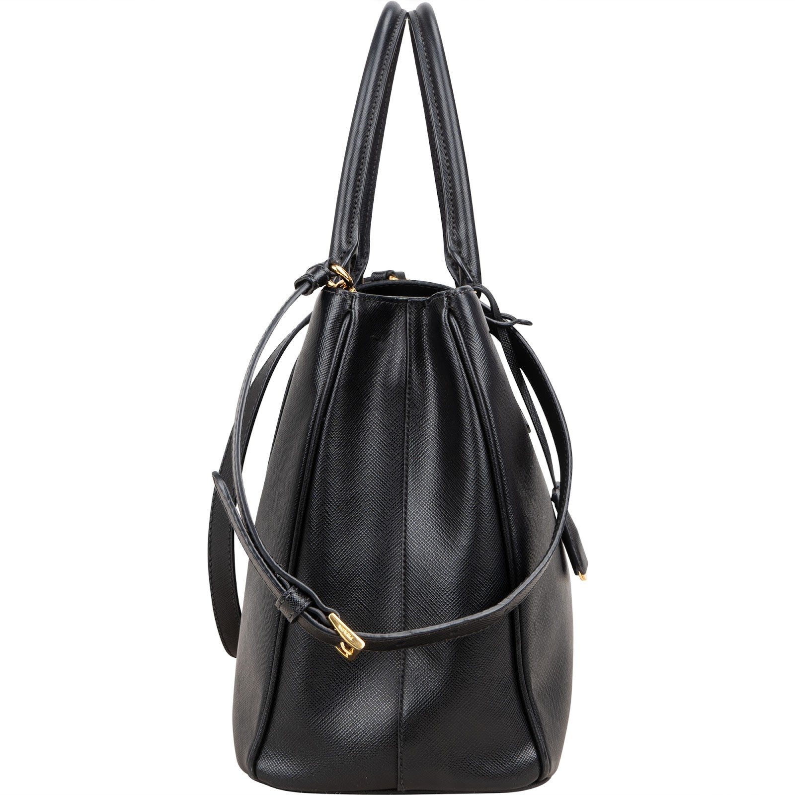 Prada Black Saffiano Leather Galleria Handbag