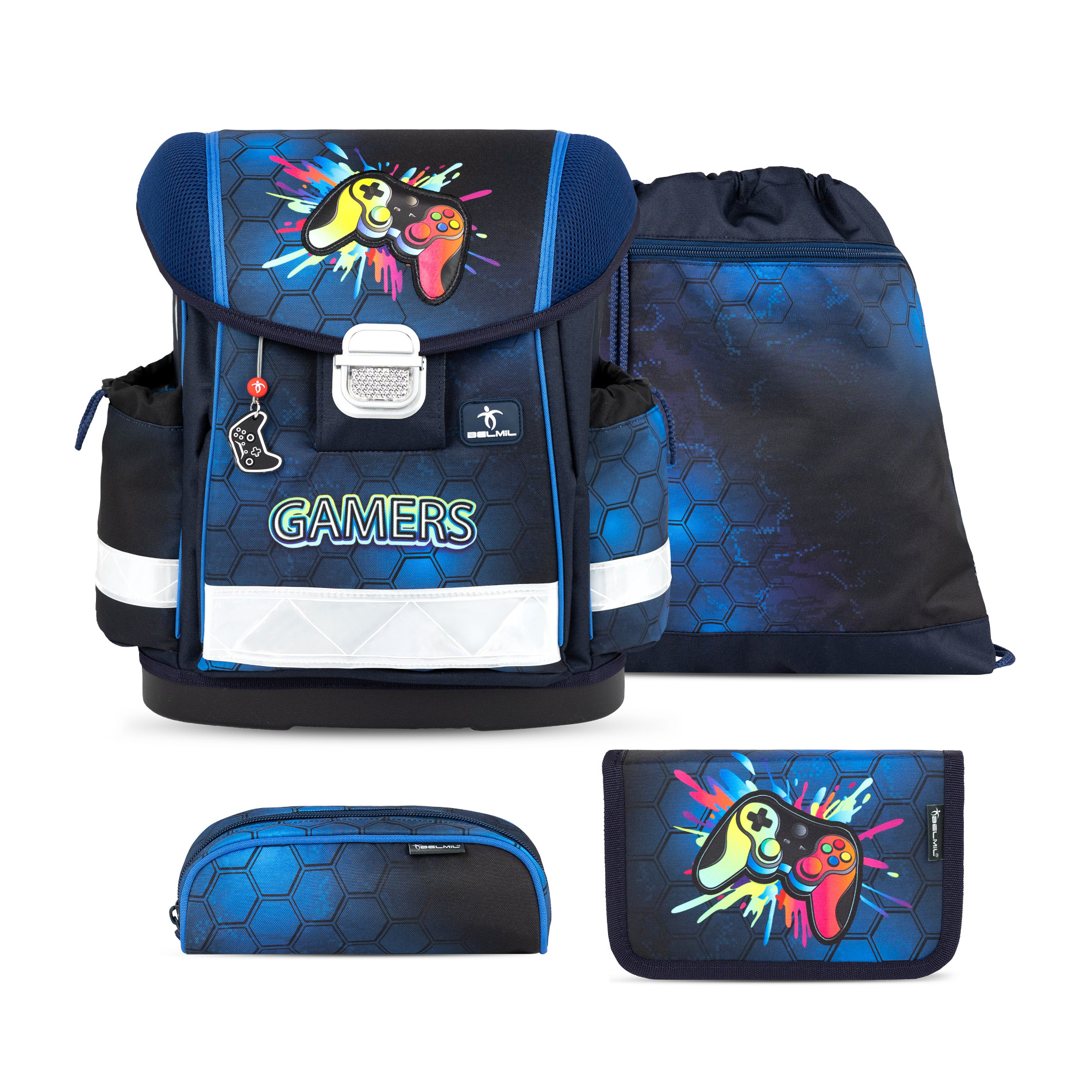 Belmil Classy ergonomisches Schulranzen-Set 4-teilig "Game On!"