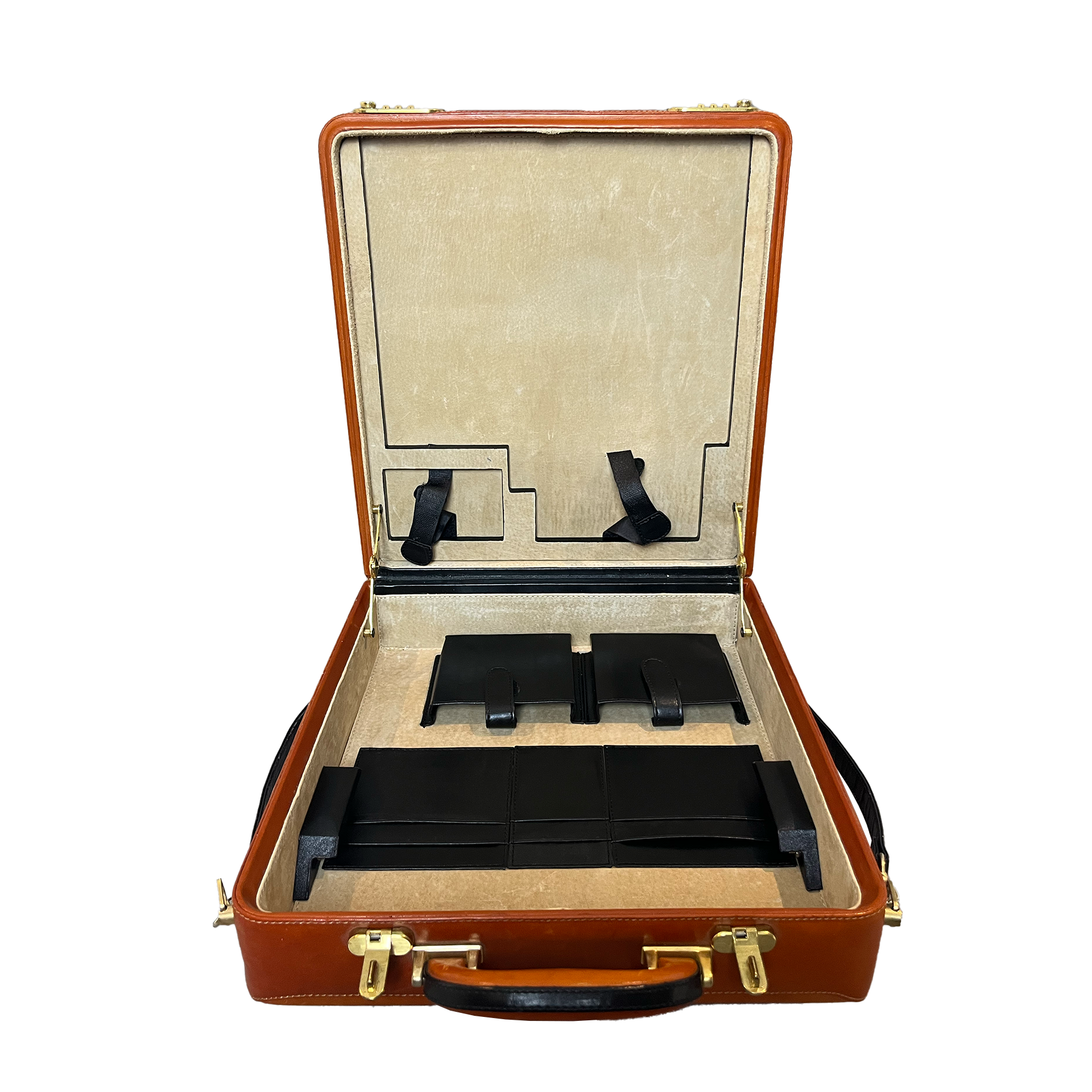 Vintage Apple Lederkoffer mit Regenbogenlogo