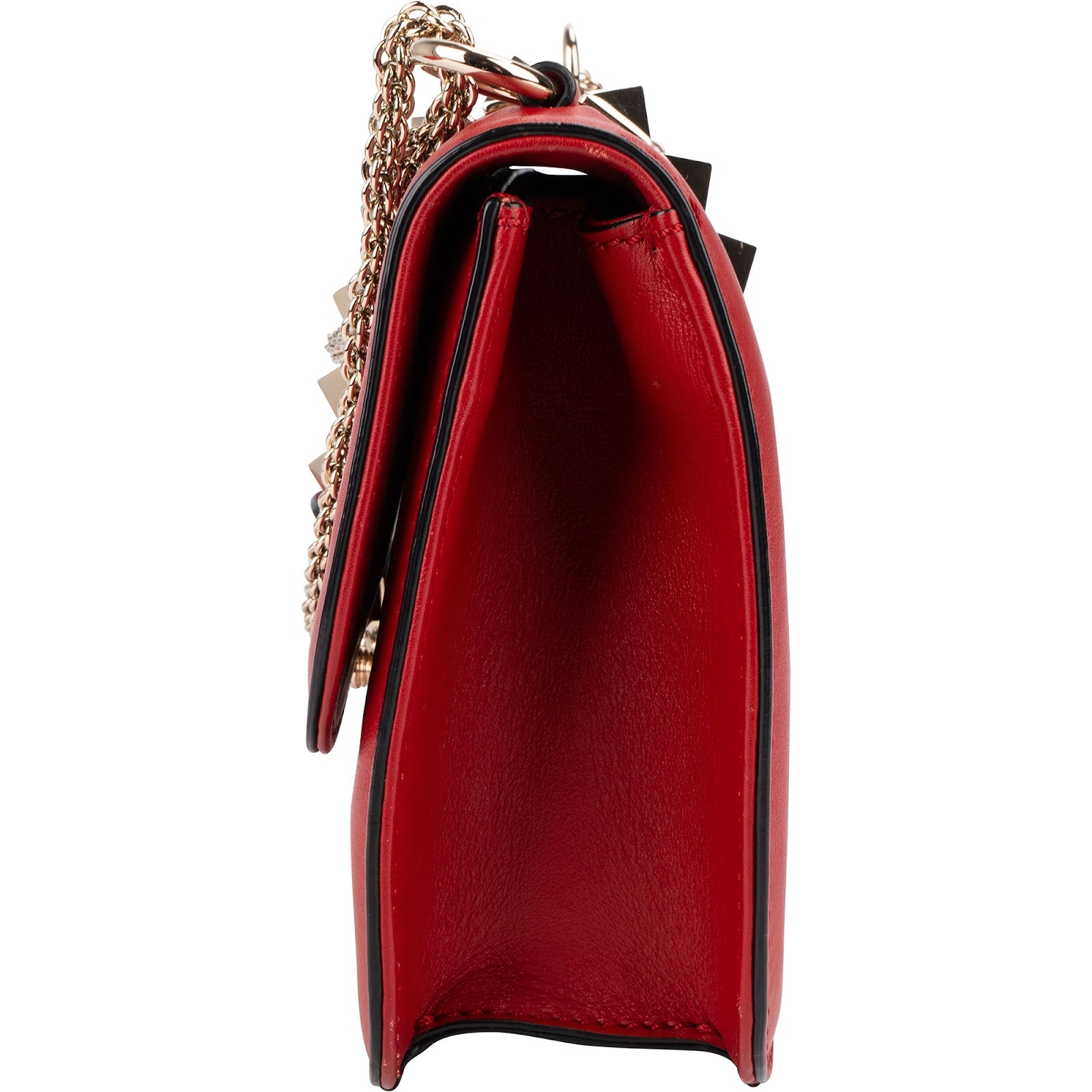 Valentino Garavani Leather Red Leather Rockstud Glam Lock Crossbody Bag