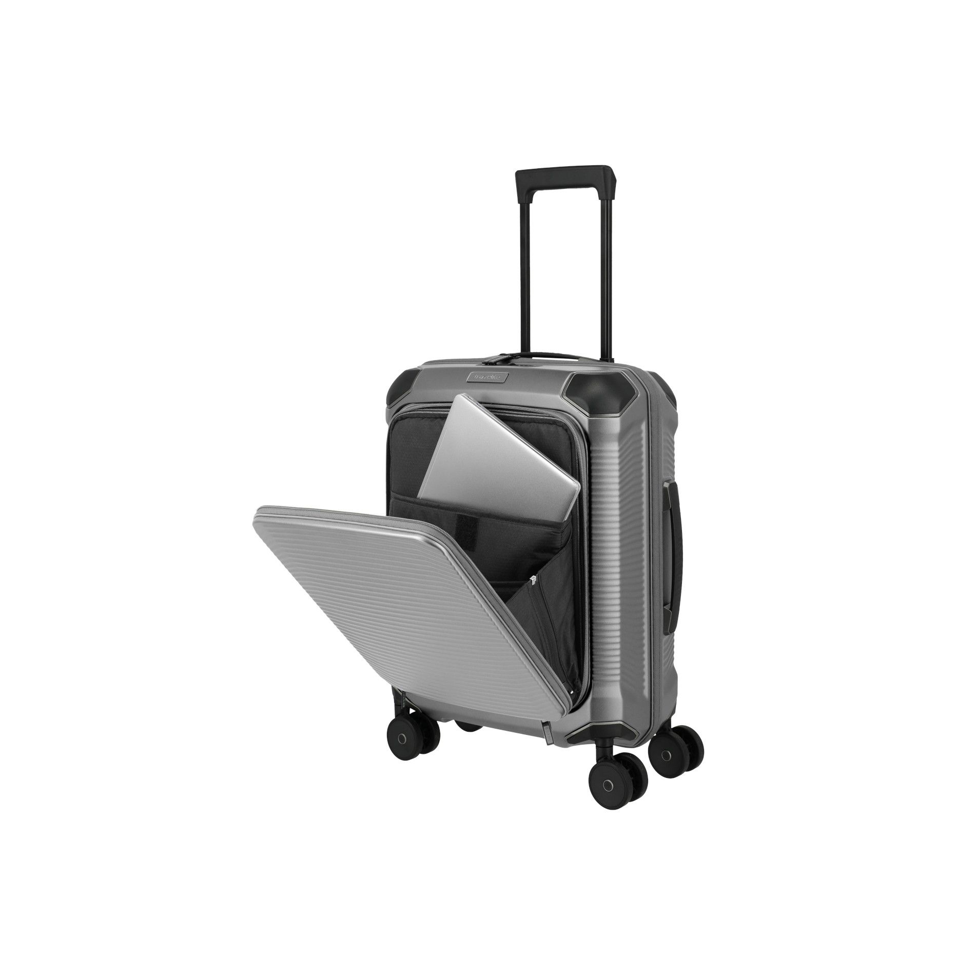 MILLENNIUM Handgepäck S (55cm) mit Vortasche - Silver
