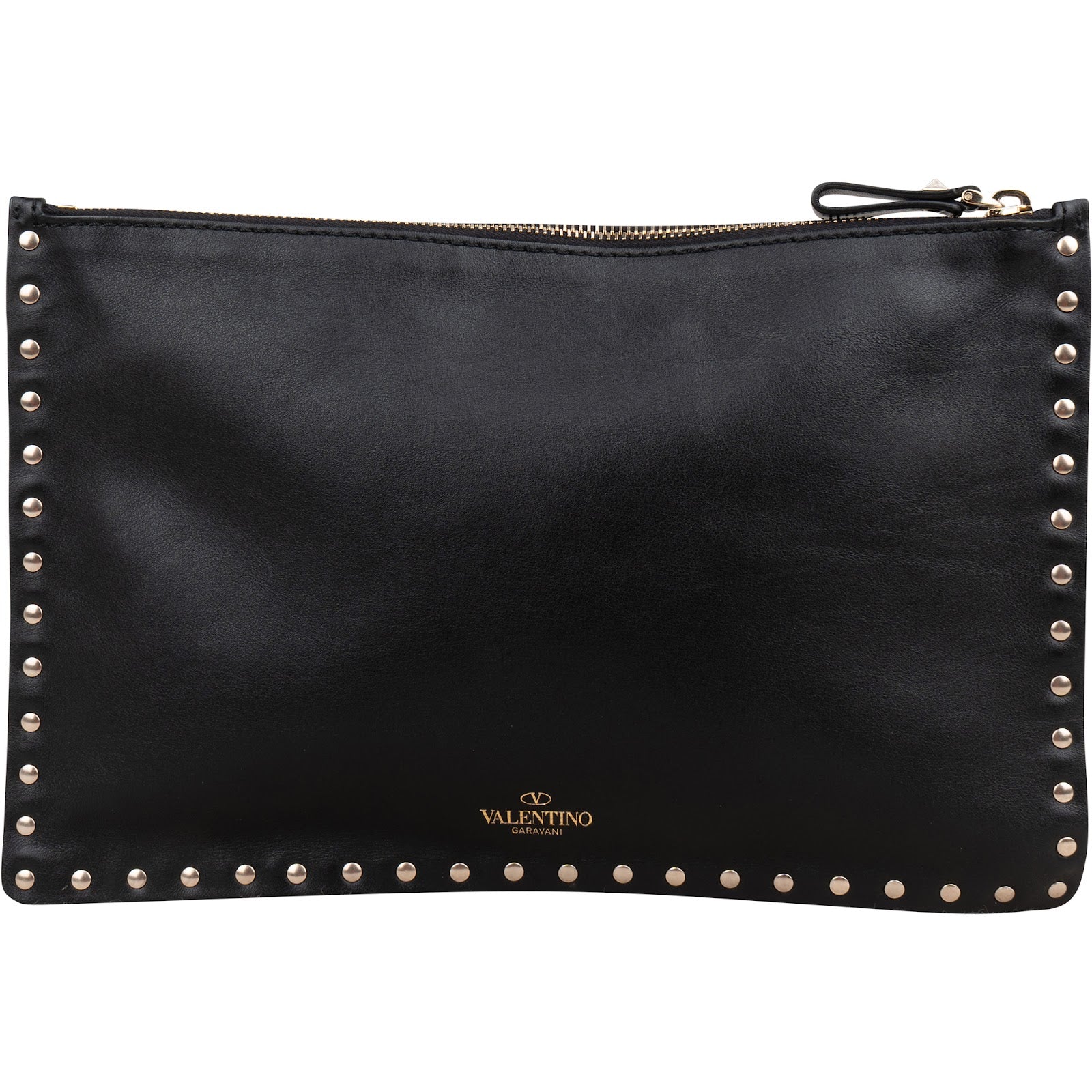 Valentino zwarte leren Rockstud-clutch