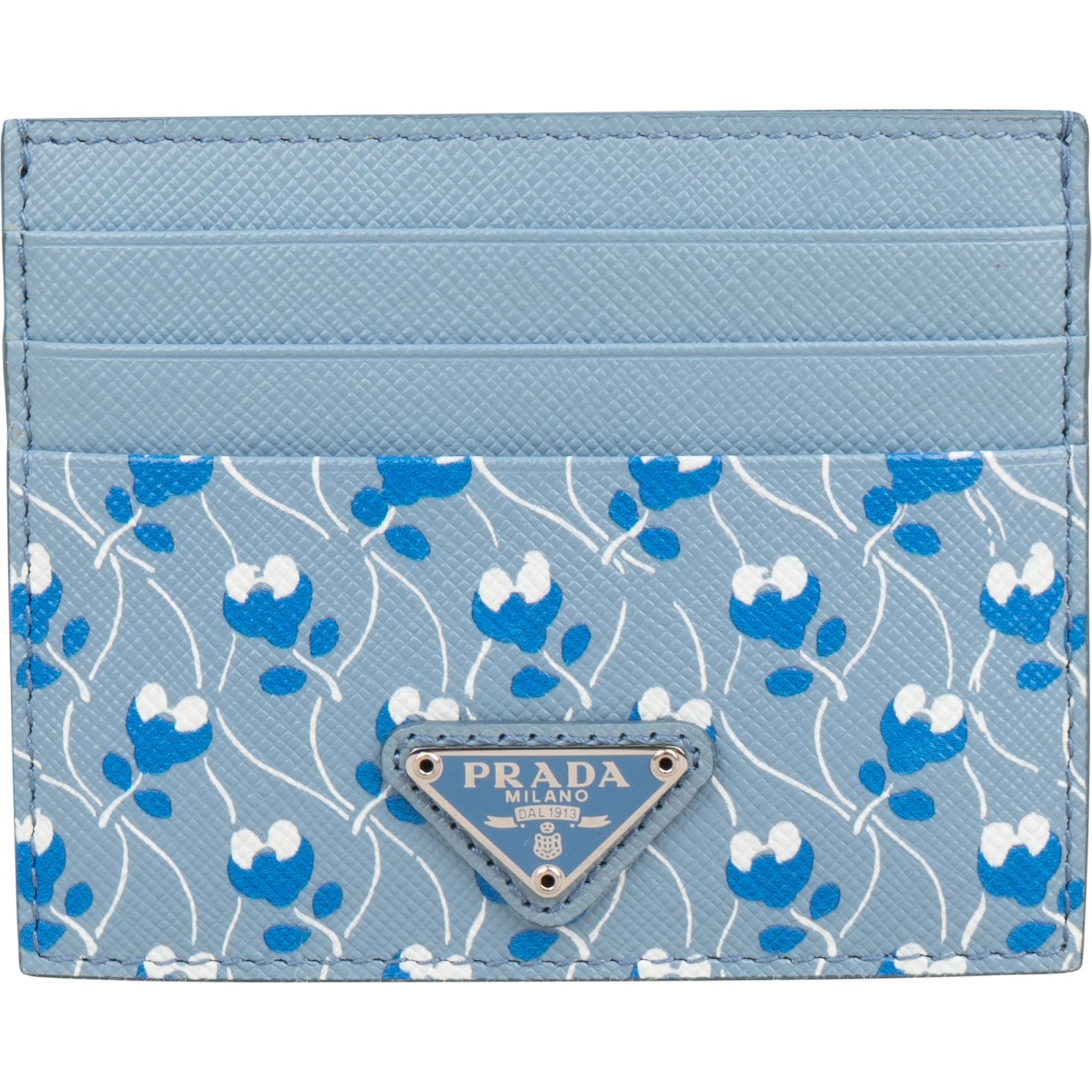 Prada Saffiano Leather Floral Print Kartenetui