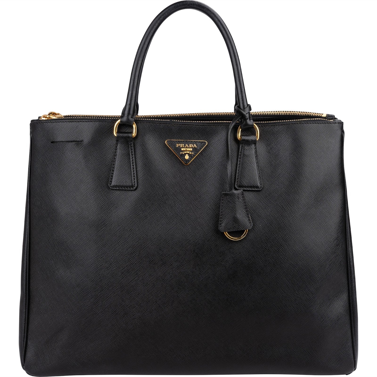 Prada Black Saffiano Leather Galleria Handbag