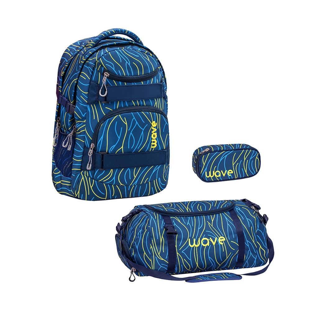 Infinity backpack set 3-piece - Yellow Lines