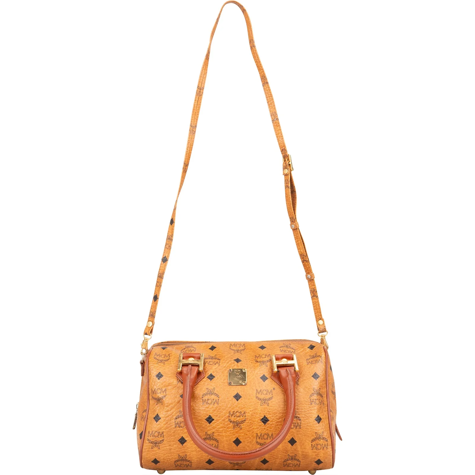 MCM Monogram Visetos Boston  Bag