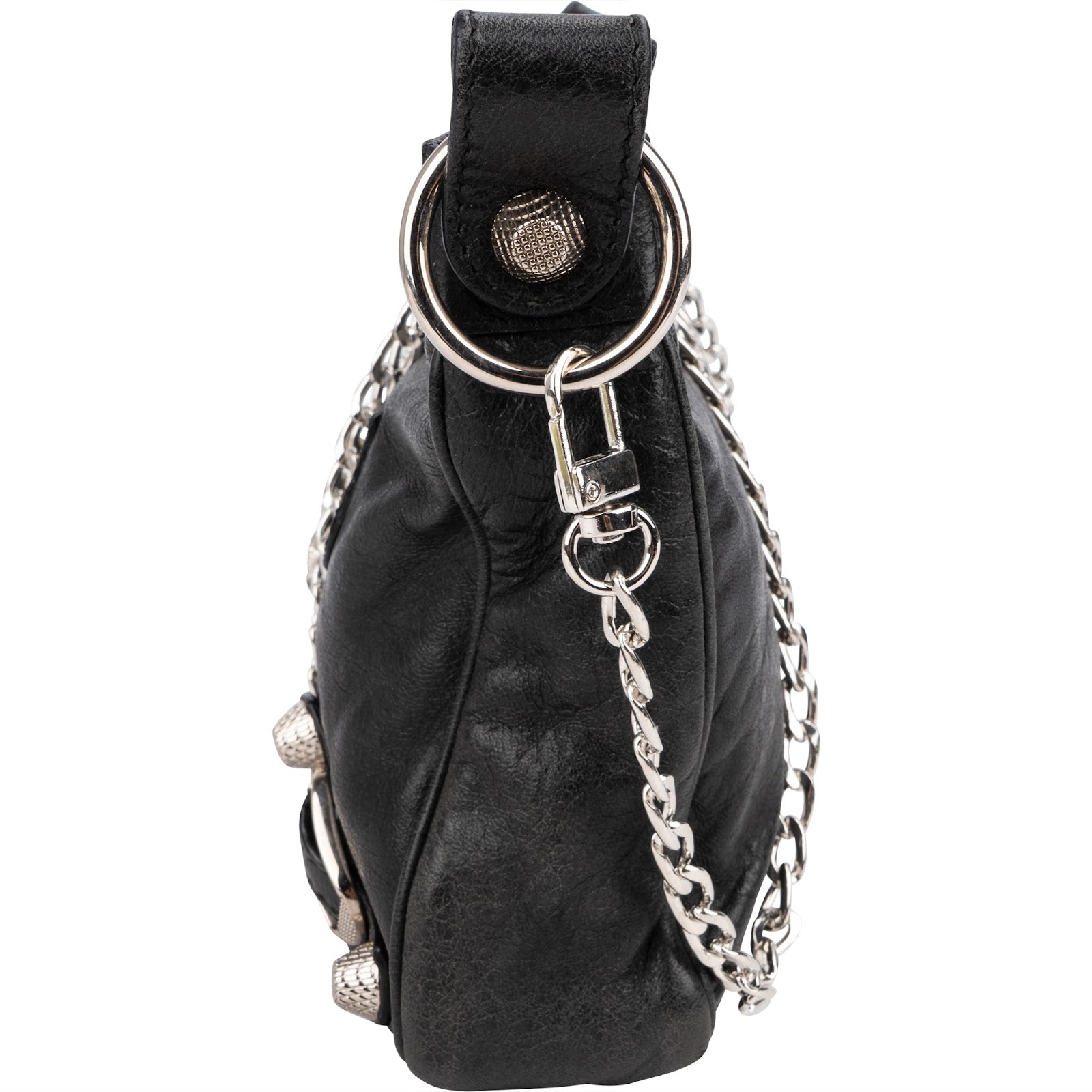 Balenciaga Black Leather City Mini Pochette Crossbody Bag