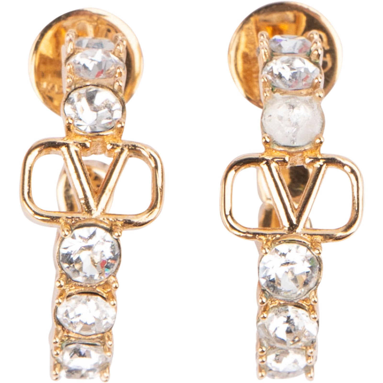 Valentino Garavani VLogo Signature Crystal Hoop Earrings