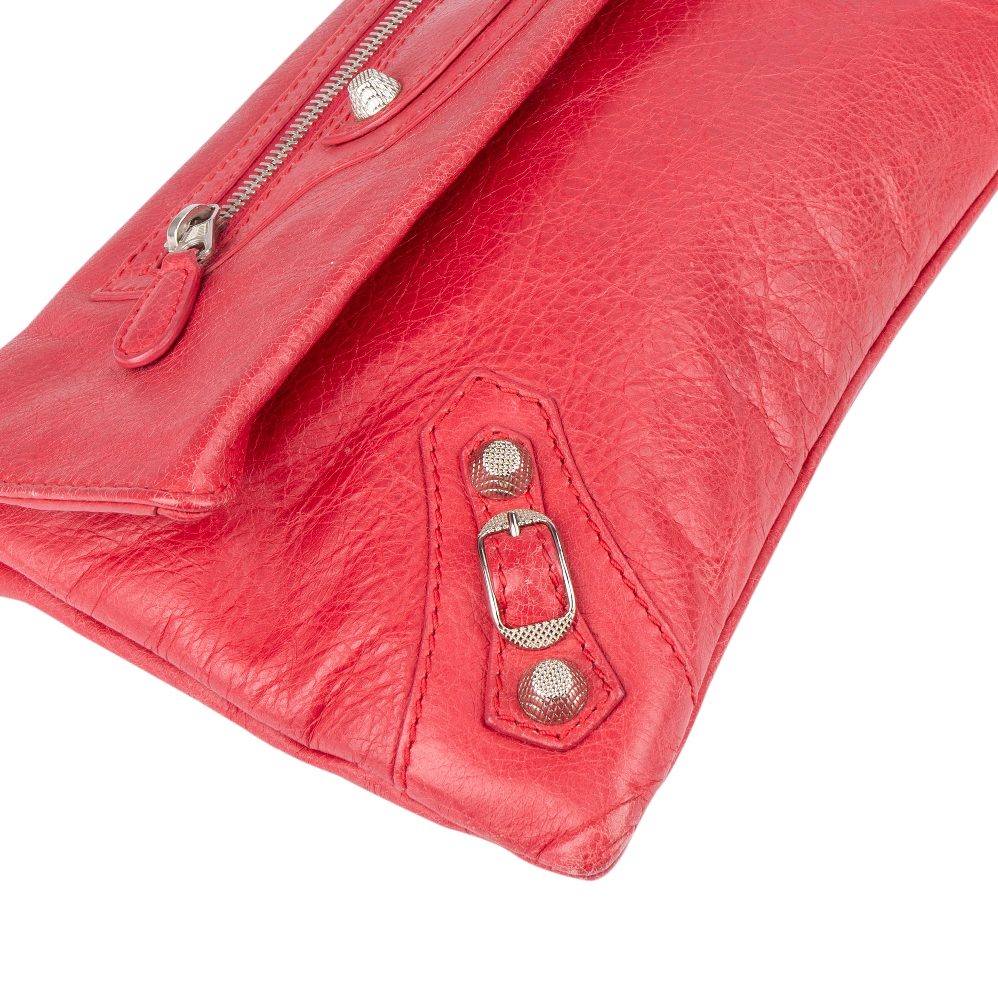 Balenciaga Pink Leather City Clutch