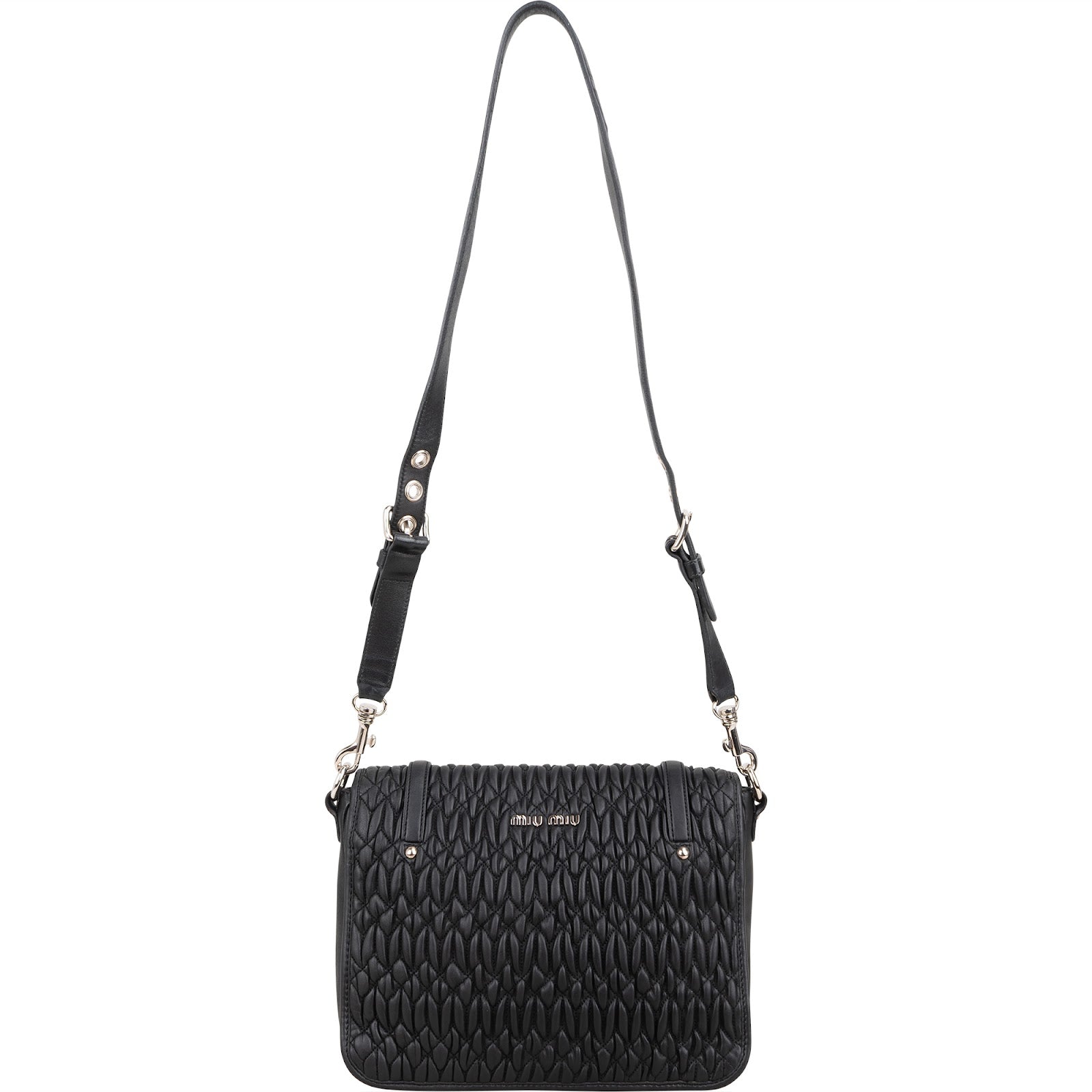 Sac à bandoulière Miu Miu en cuir nappa matelassé avec fermoir « Turnlock »