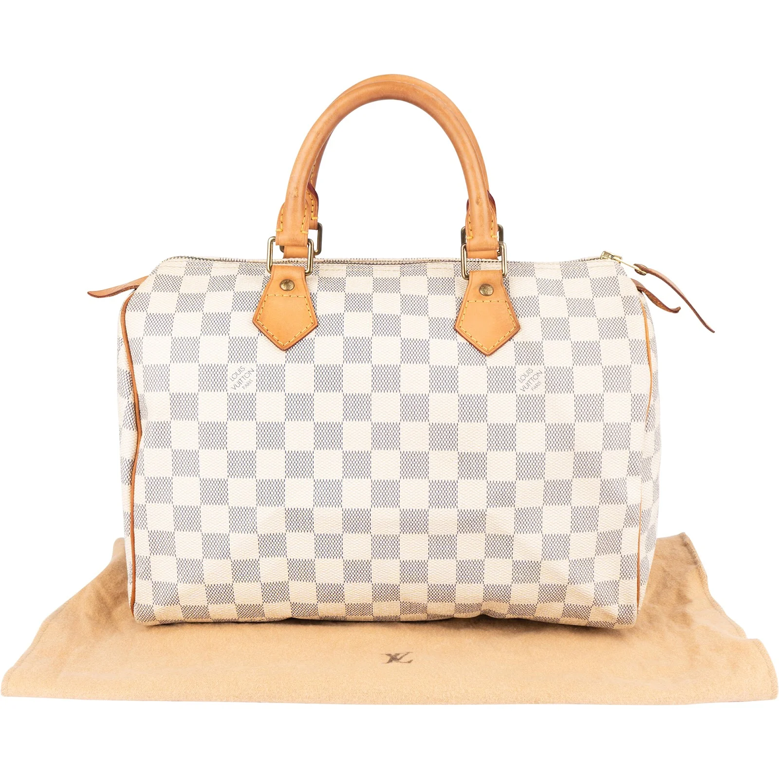 Louis Vuitton Damier Azur Monogram Speedy 30 Boston Bag