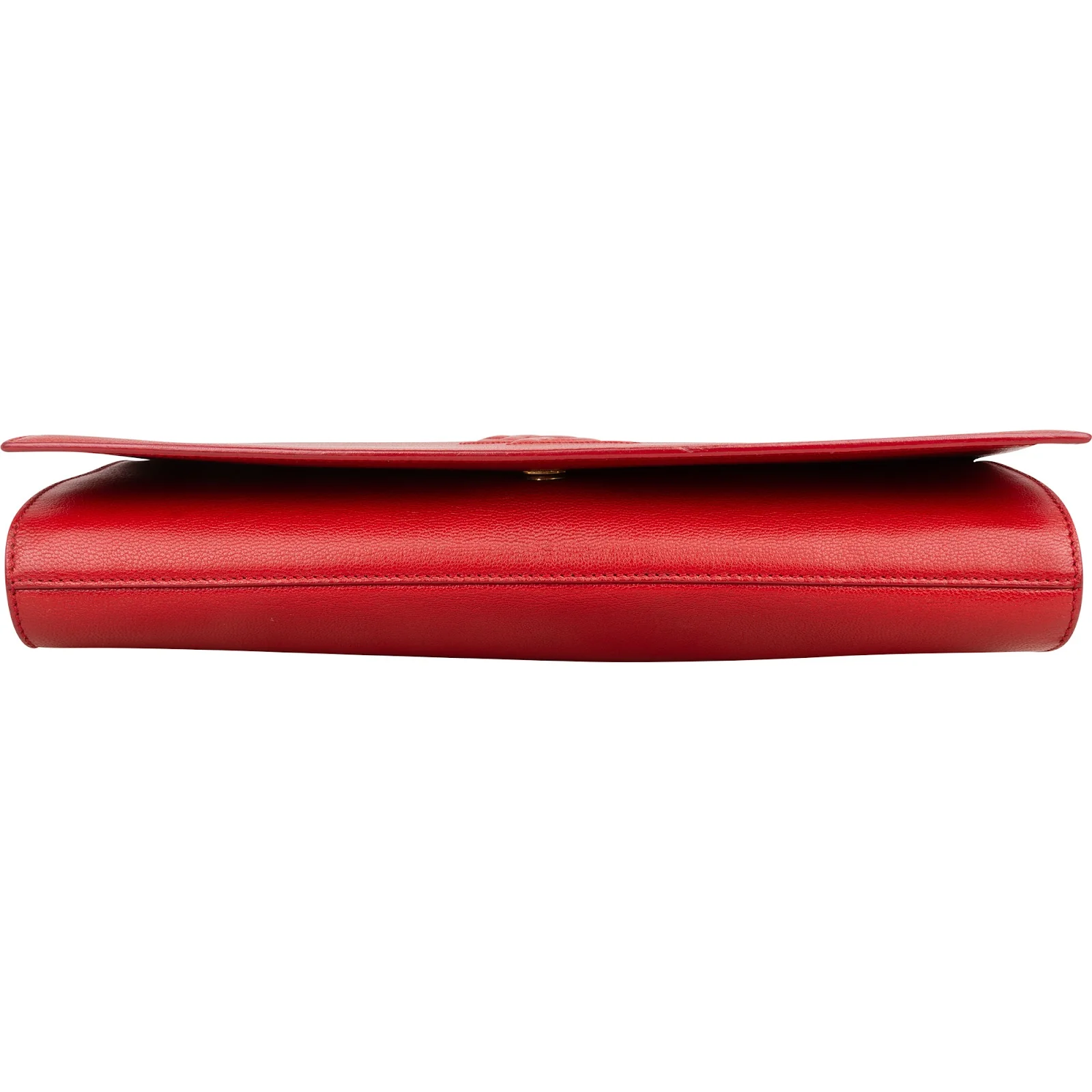 Saint Laurent Grain de Poudre Leather Cassandre Clutch