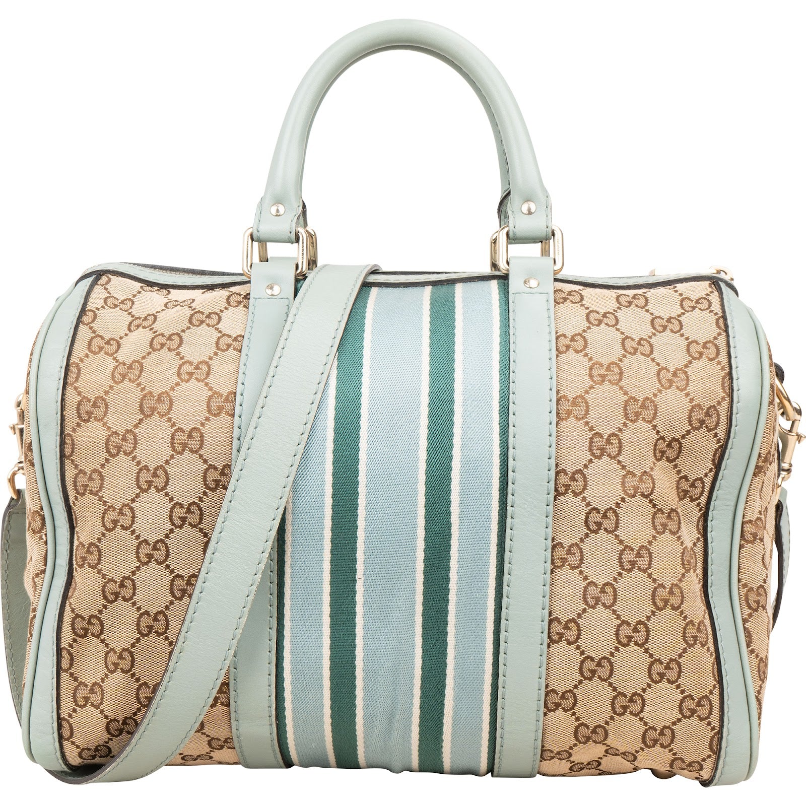 Gucci - Monogram GG Web Boston Bag