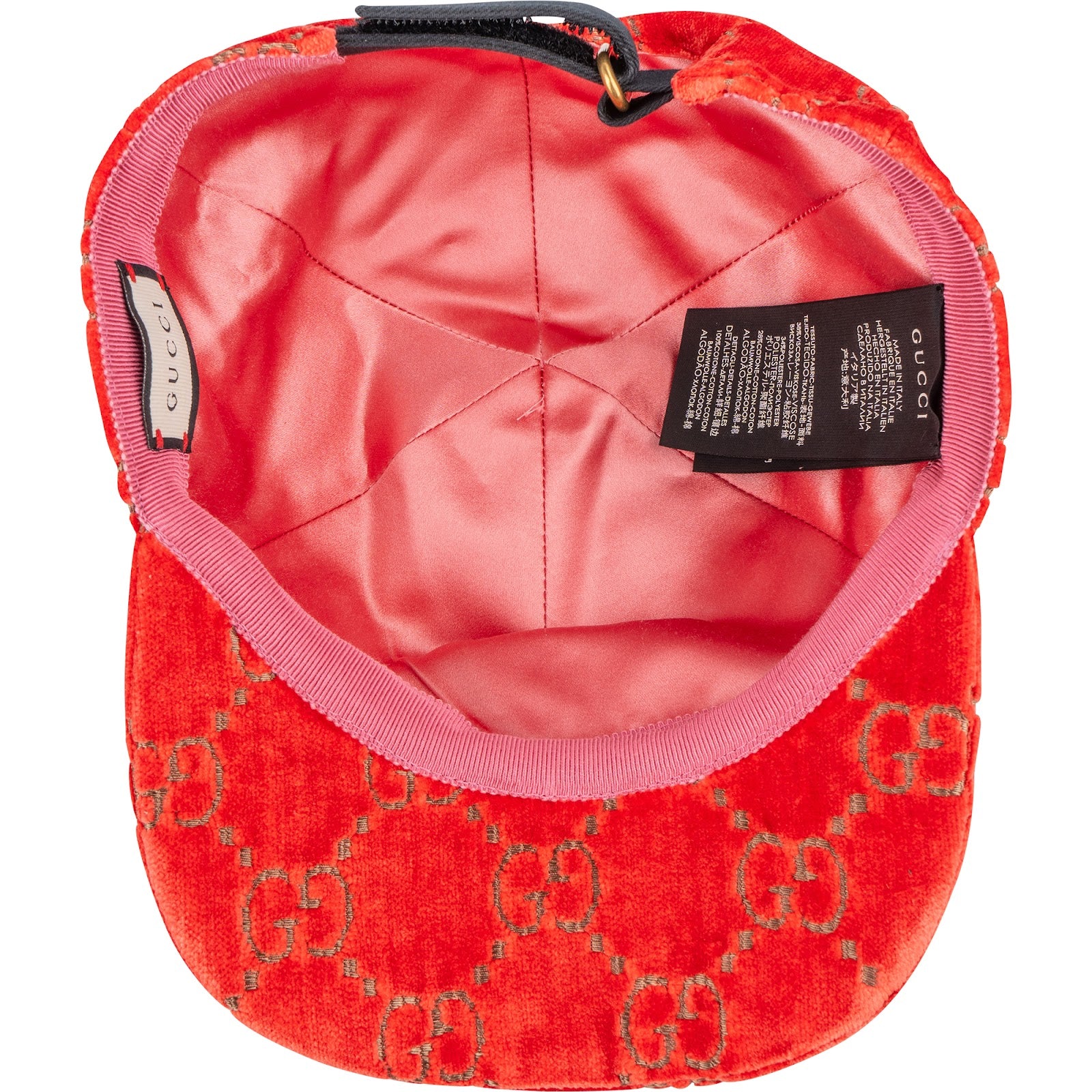 Gucci Red Samt GG Velvet Baseball Cap (S)