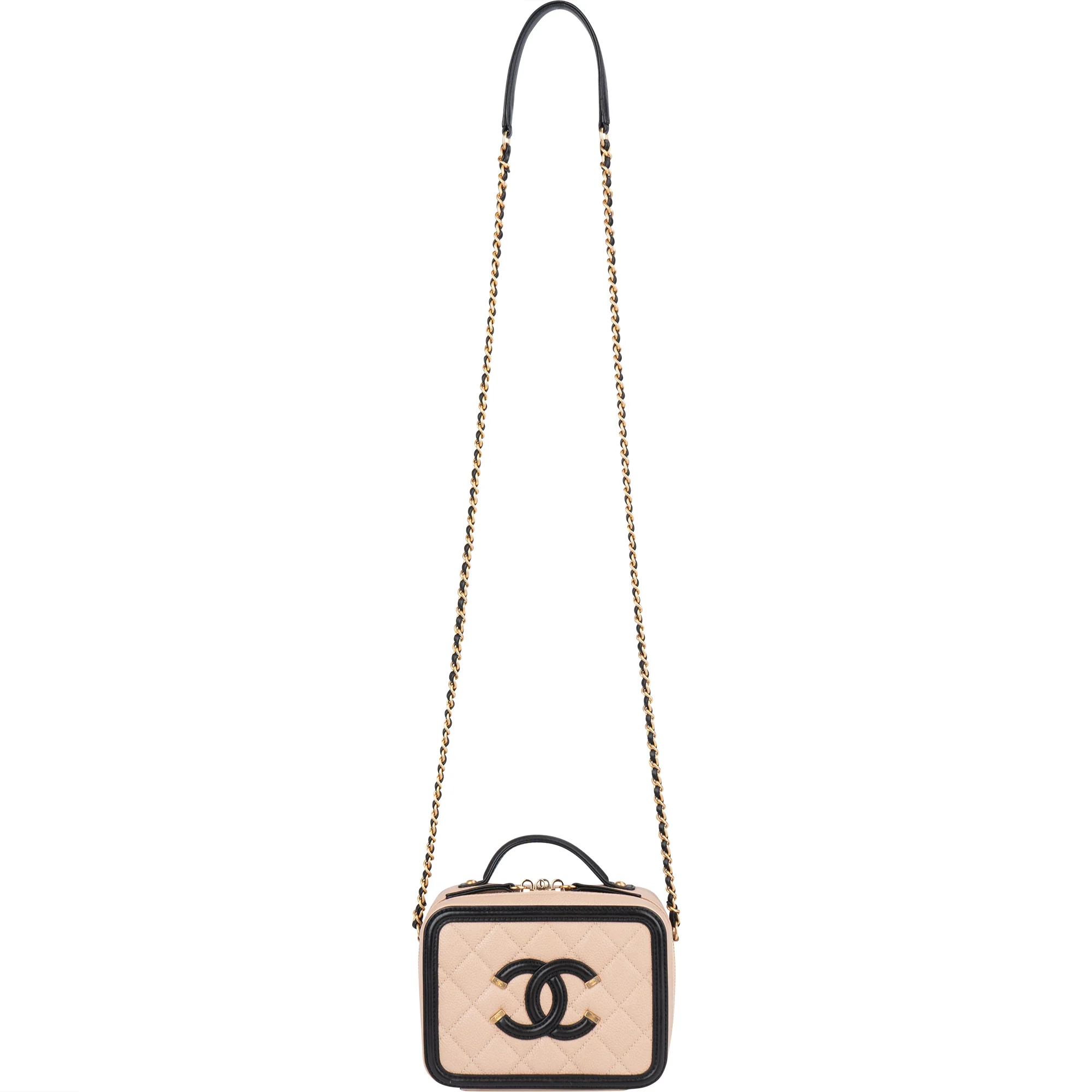 Chanel Quilted Caviar Leather Small Filigree Crossbody Bag