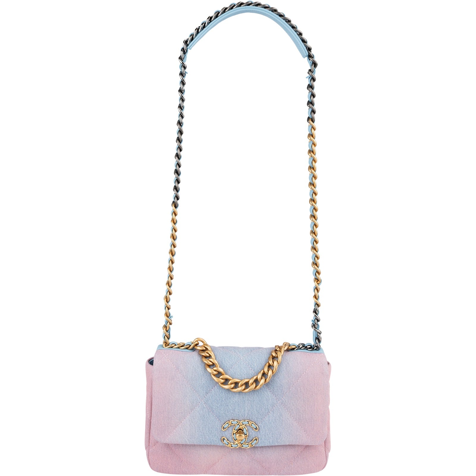 Chanel - 19 Quilted Denim Sky Ombre Crossbody Bag