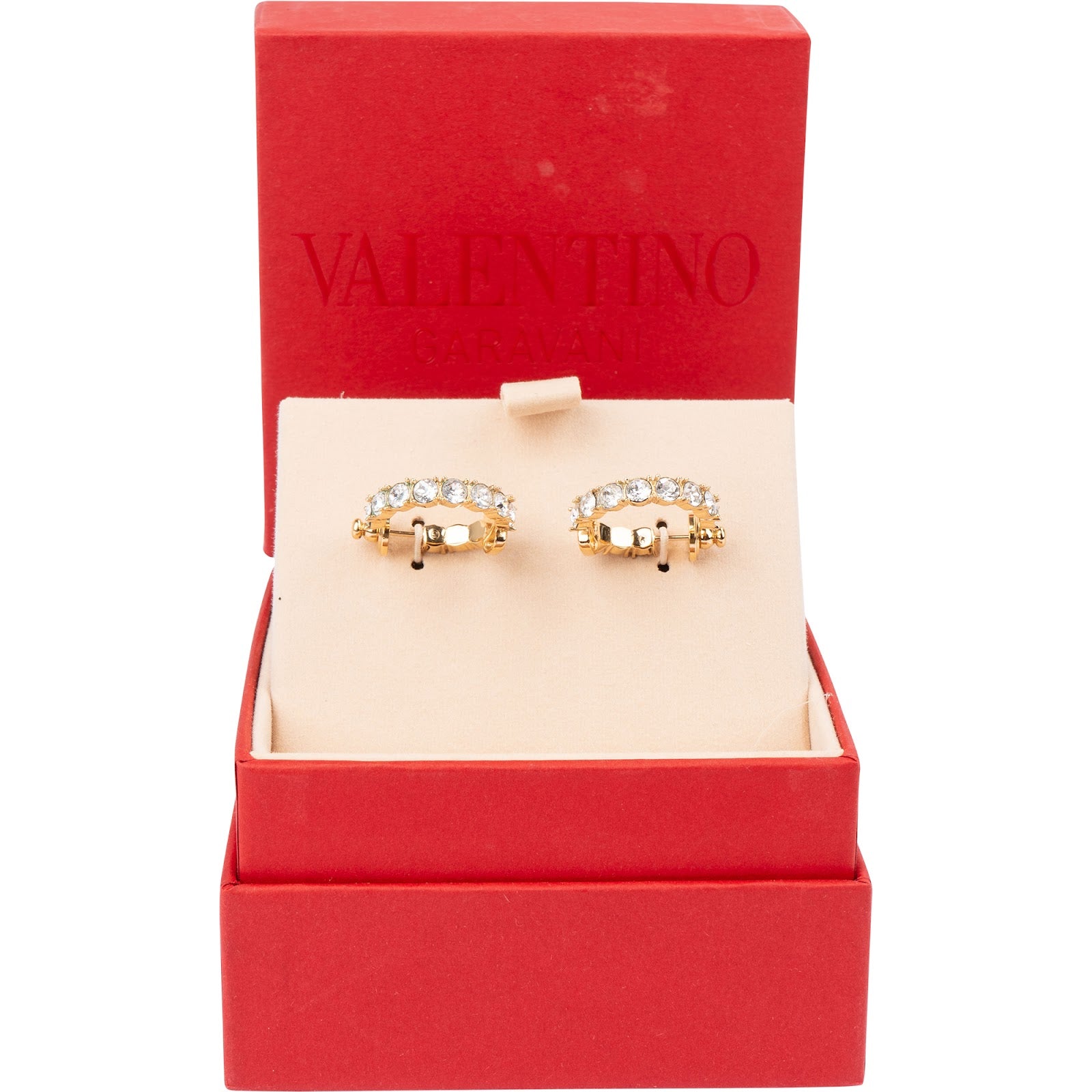 Valentino Garavani VLogo Signature Crystal Hoop Earrings