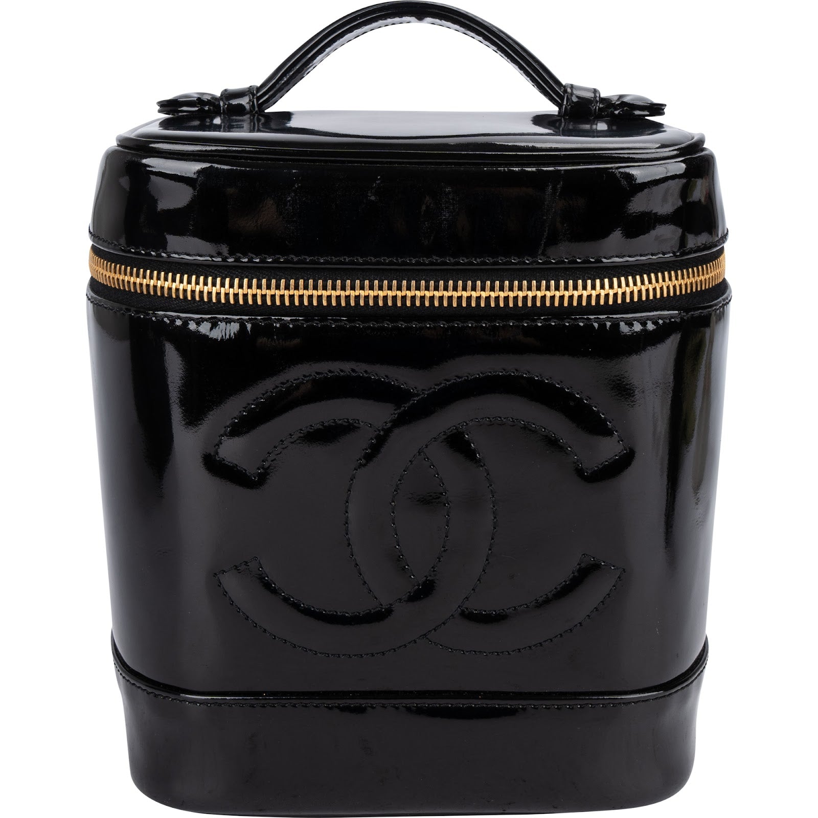 Chanel Patent Leather CC Vanity Case Handbag