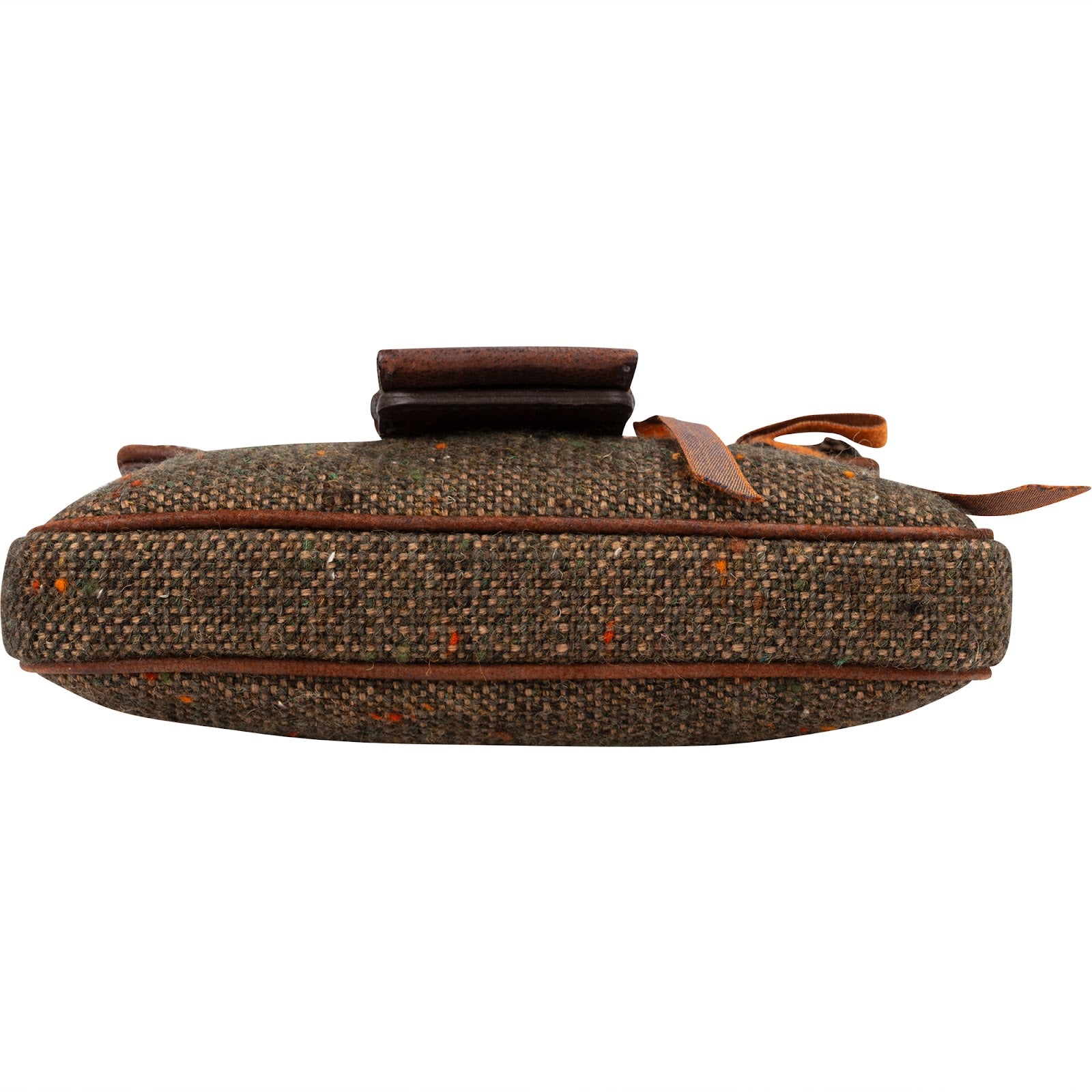 Prada - Tweed Ricamo Visone Mini Flap Shoulder Bag