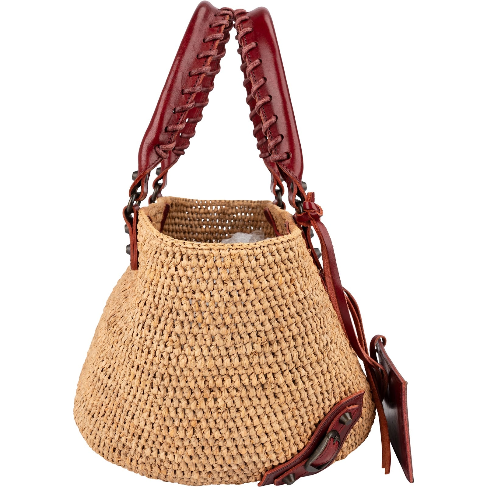Balenciaga - Raffia Panier Basket City Handbag
