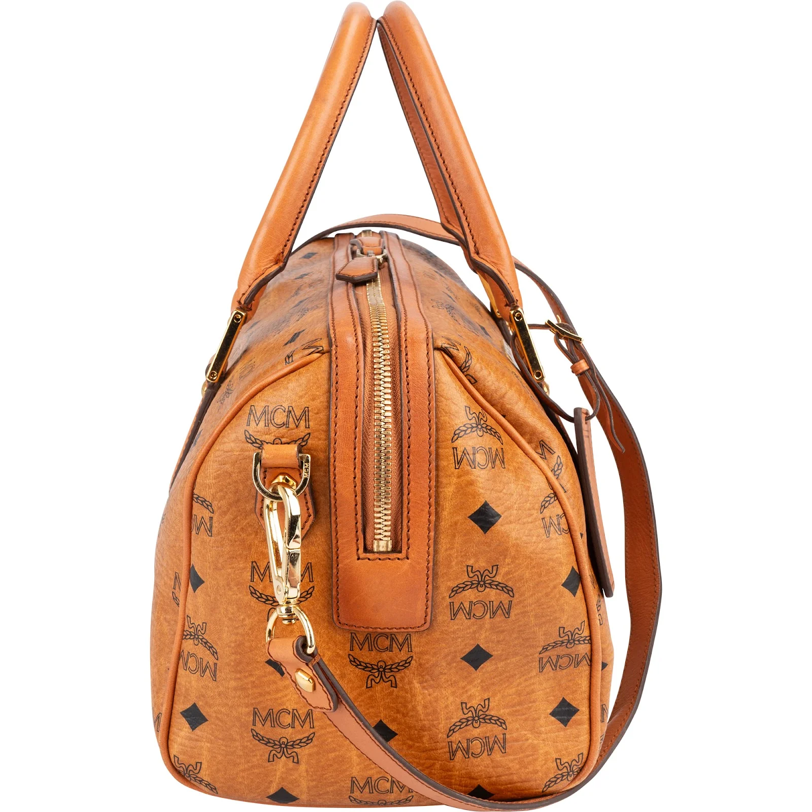 MCM Monogram Visetos Heritage Boston Bag