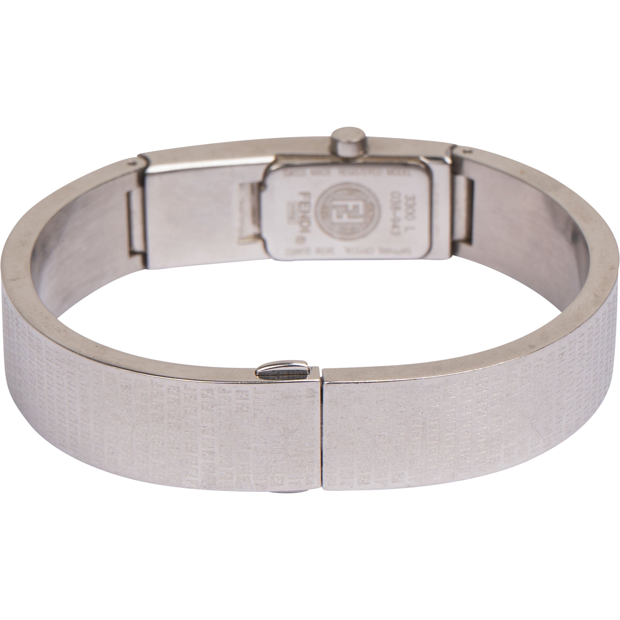 Fendi Monogram Classico Silver Zucca Pattern 3300L Damenuhr