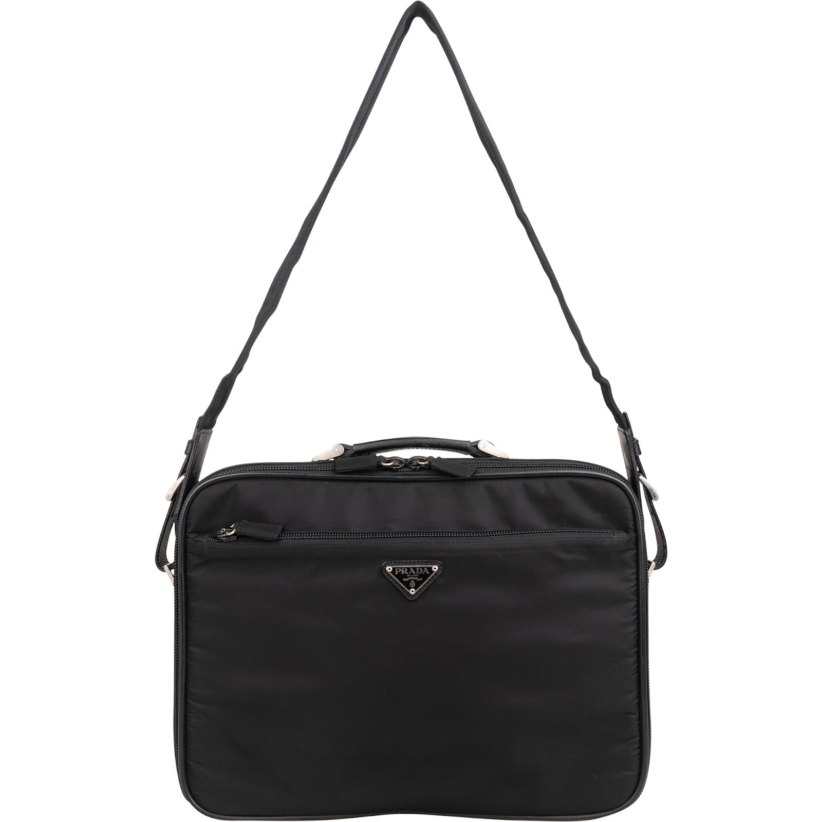 Prada Black Tessuto Nylon Laptop Business Bag