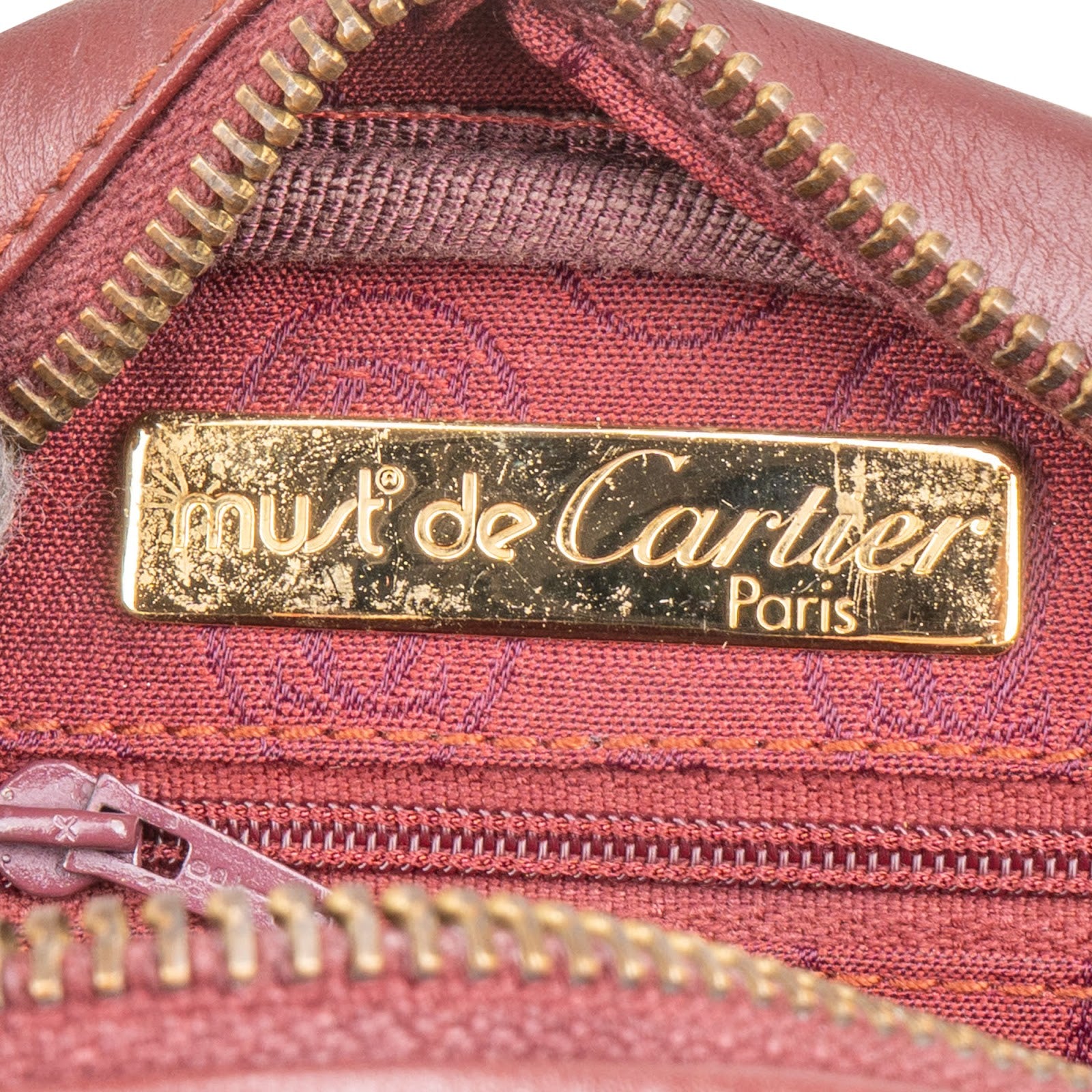 Cartier Bordeaux Leather Mastrine Crossbody Bag