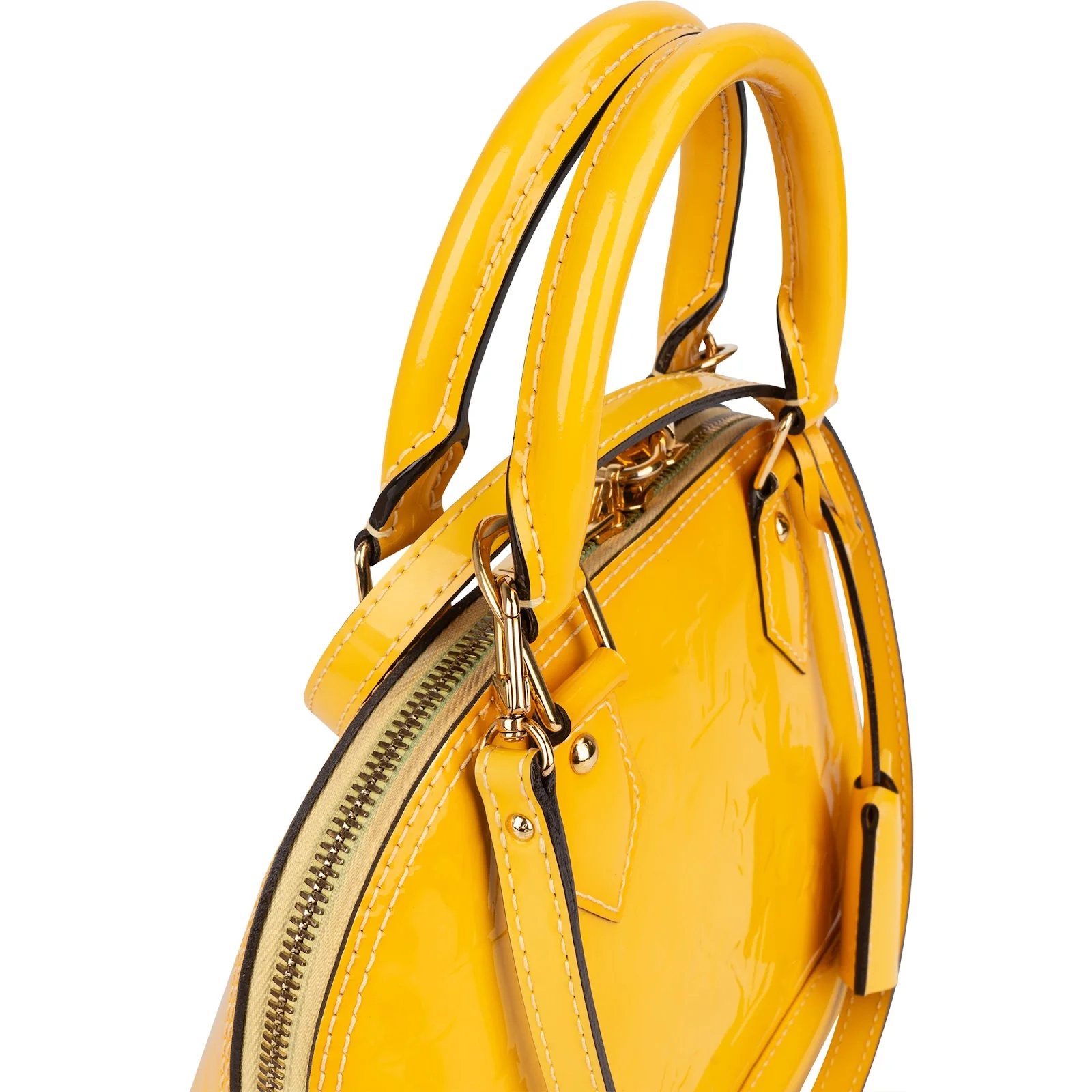 Louis Vuitton Monogram Yellow Vernis Alma BB Handbag