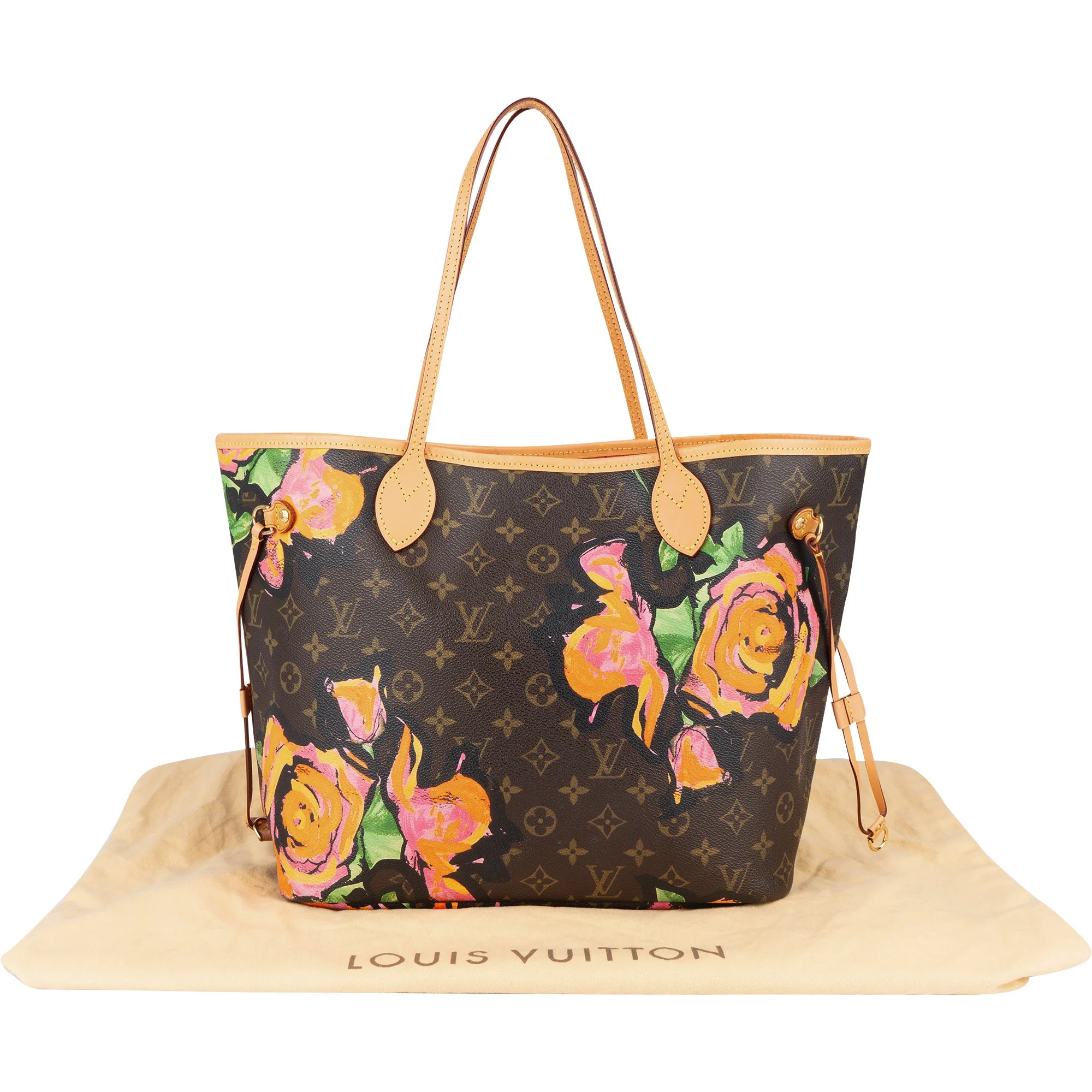 Louis Vuitton Canvas Monogram Limited Roses Neverfull MM Shopper