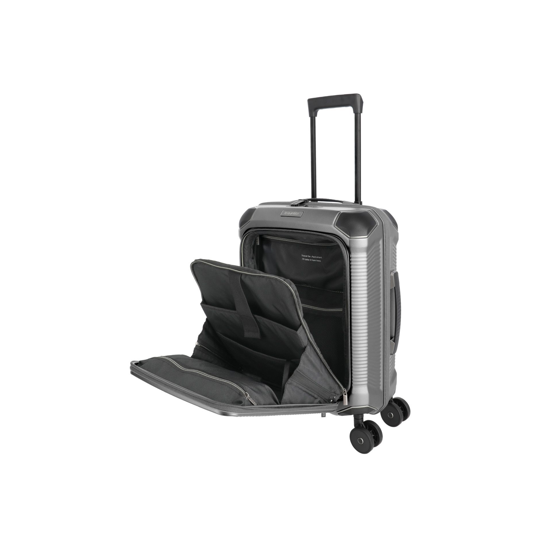 MILLENNIUM Handgepäck S (55cm) mit Vortasche - Silver