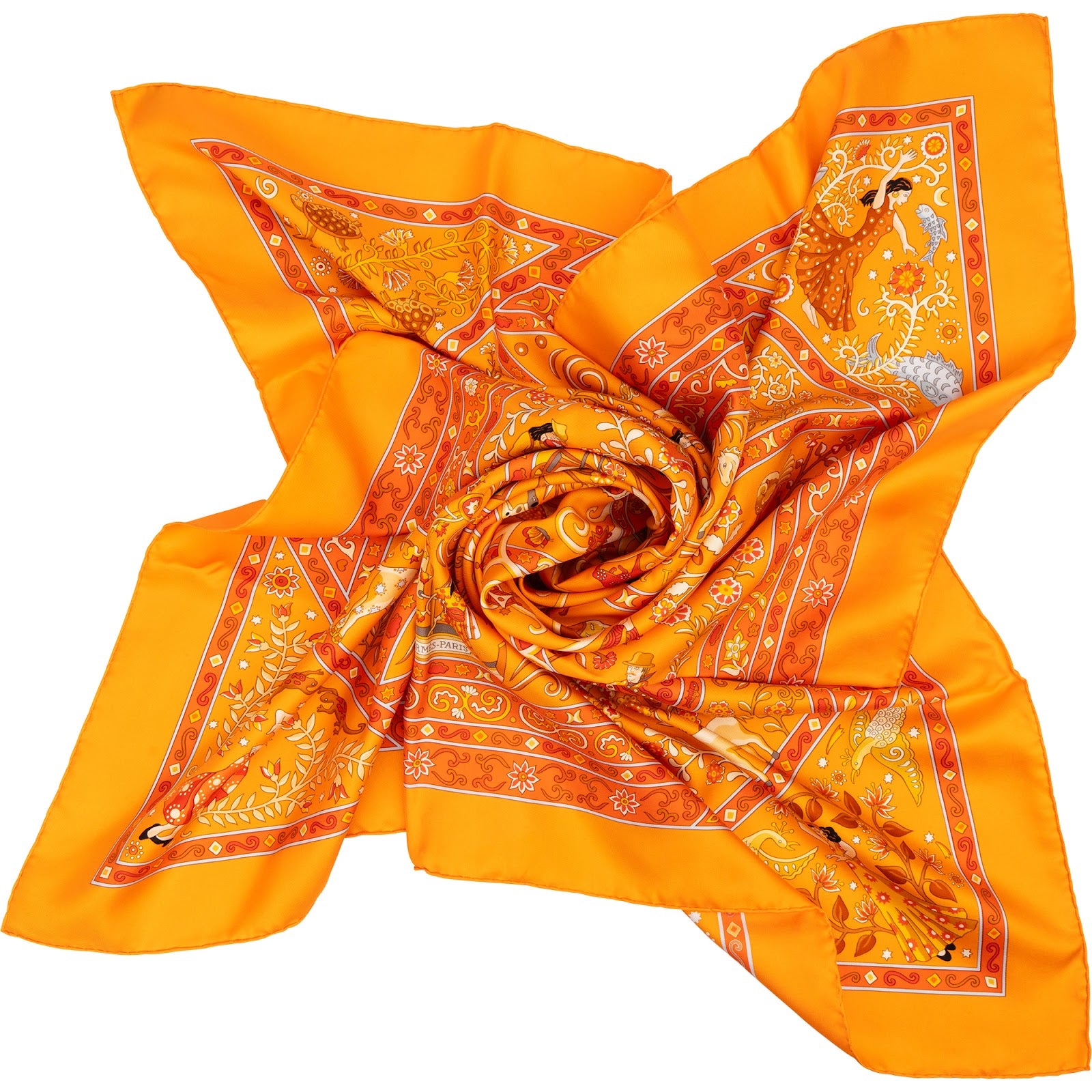 Hermès Peuple du Vent Silk Carré 90 Tuch