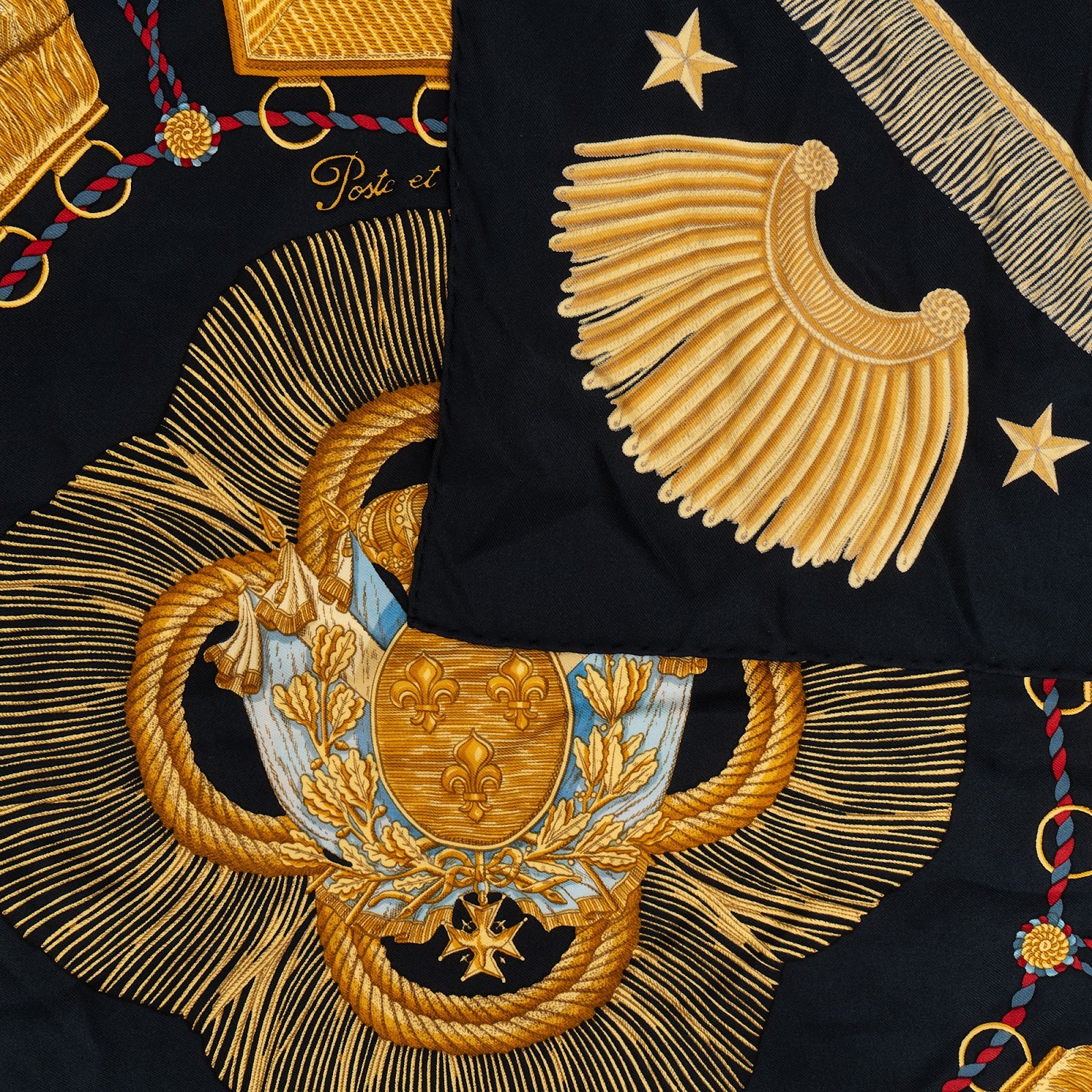 Hermès Pols et Cocardes Silk Carre 90 Tuch